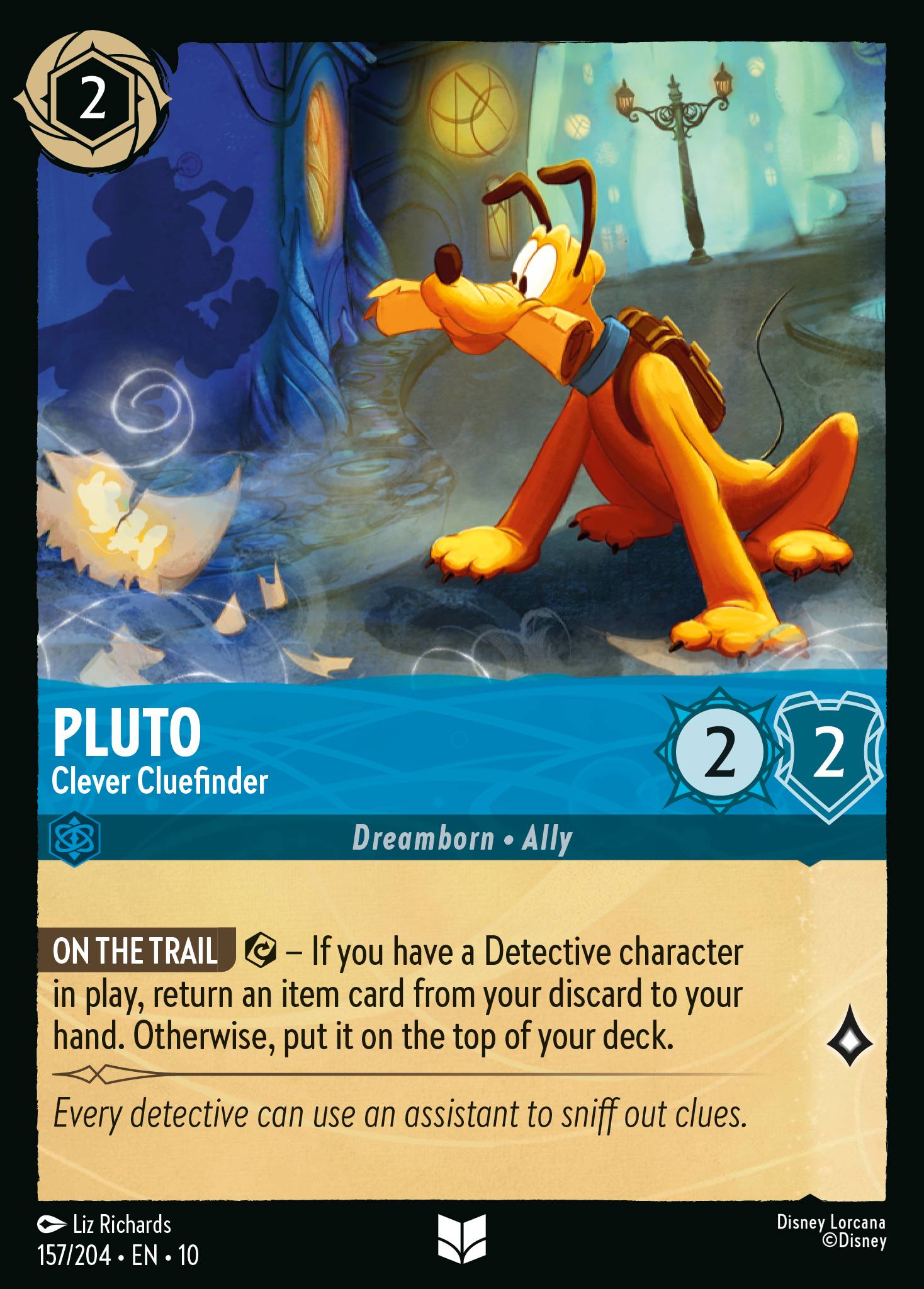 Pluto — Clever Cluefinder Disney Lorcana card