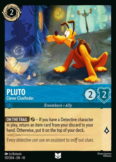 Pluto — Clever Cluefinder Disney Lorcana card