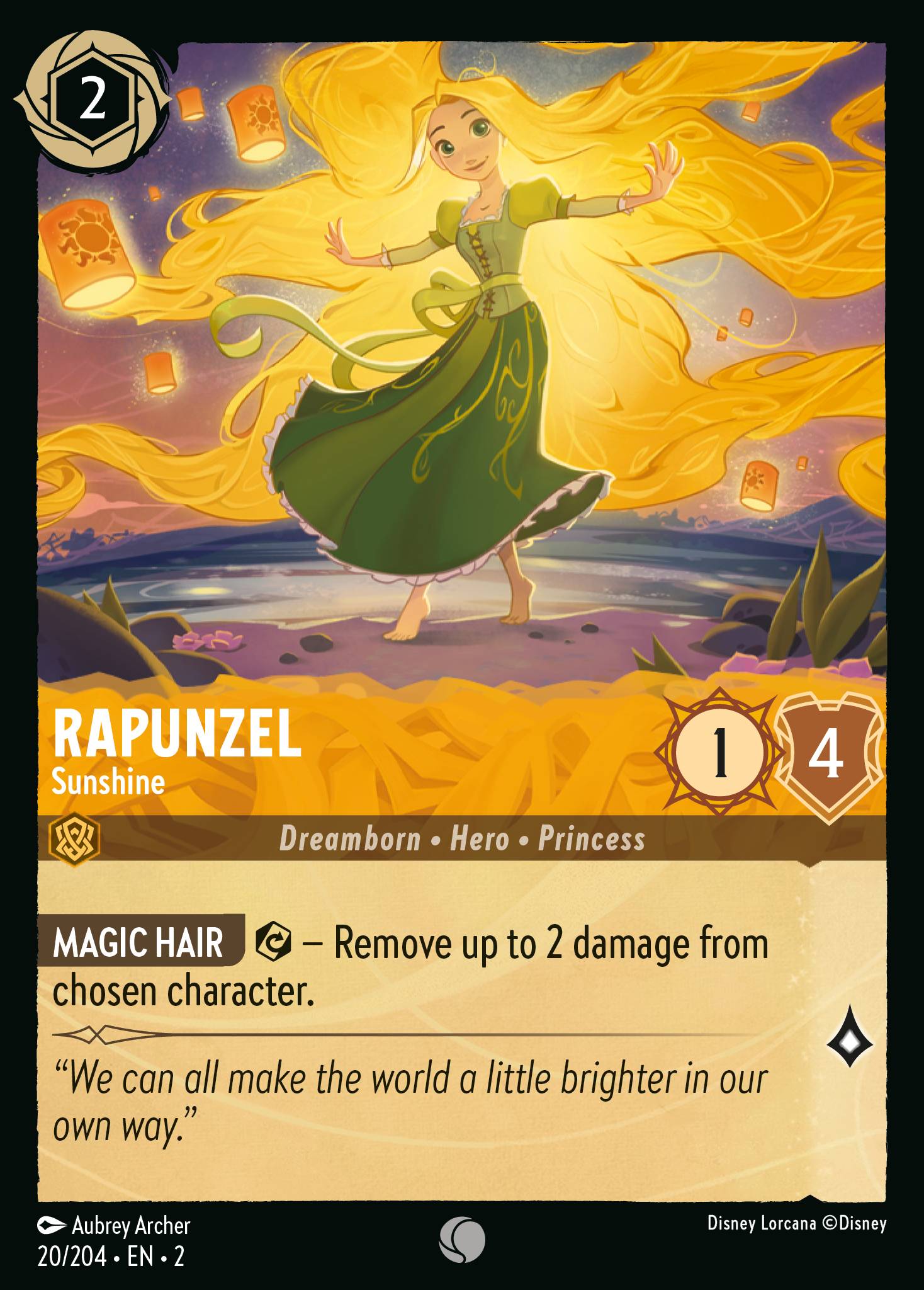 Rapunzel — Sunshine Disney Lorcana card
