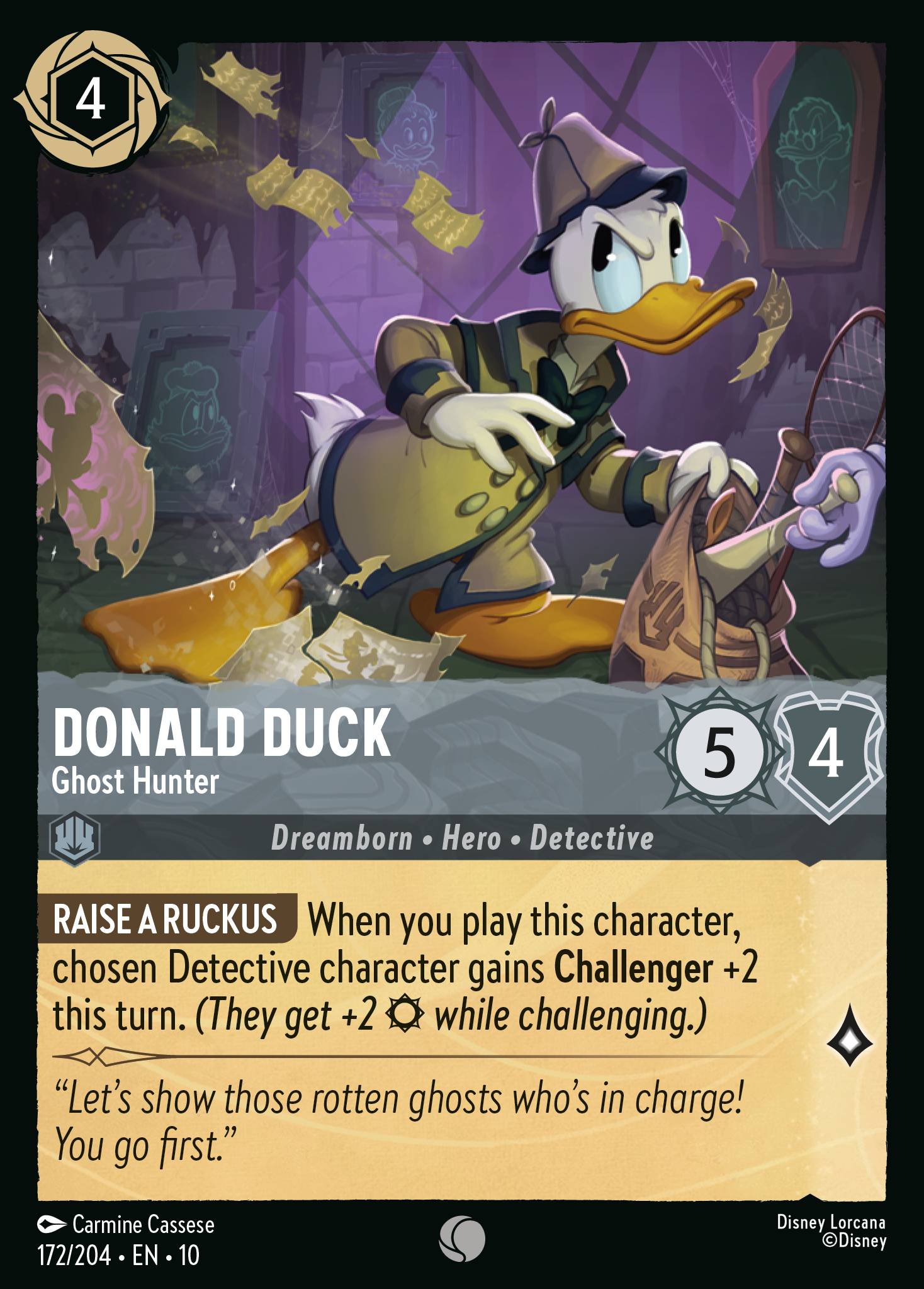 Donald Duck — Ghost Hunter Disney Lorcana card