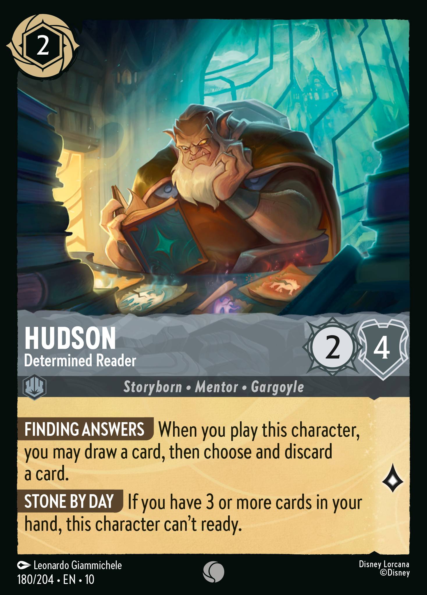 Hudson — Determined Reader Disney Lorcana card