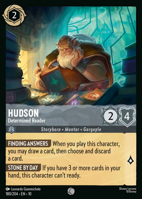 Hudson — Determined Reader Disney Lorcana card
