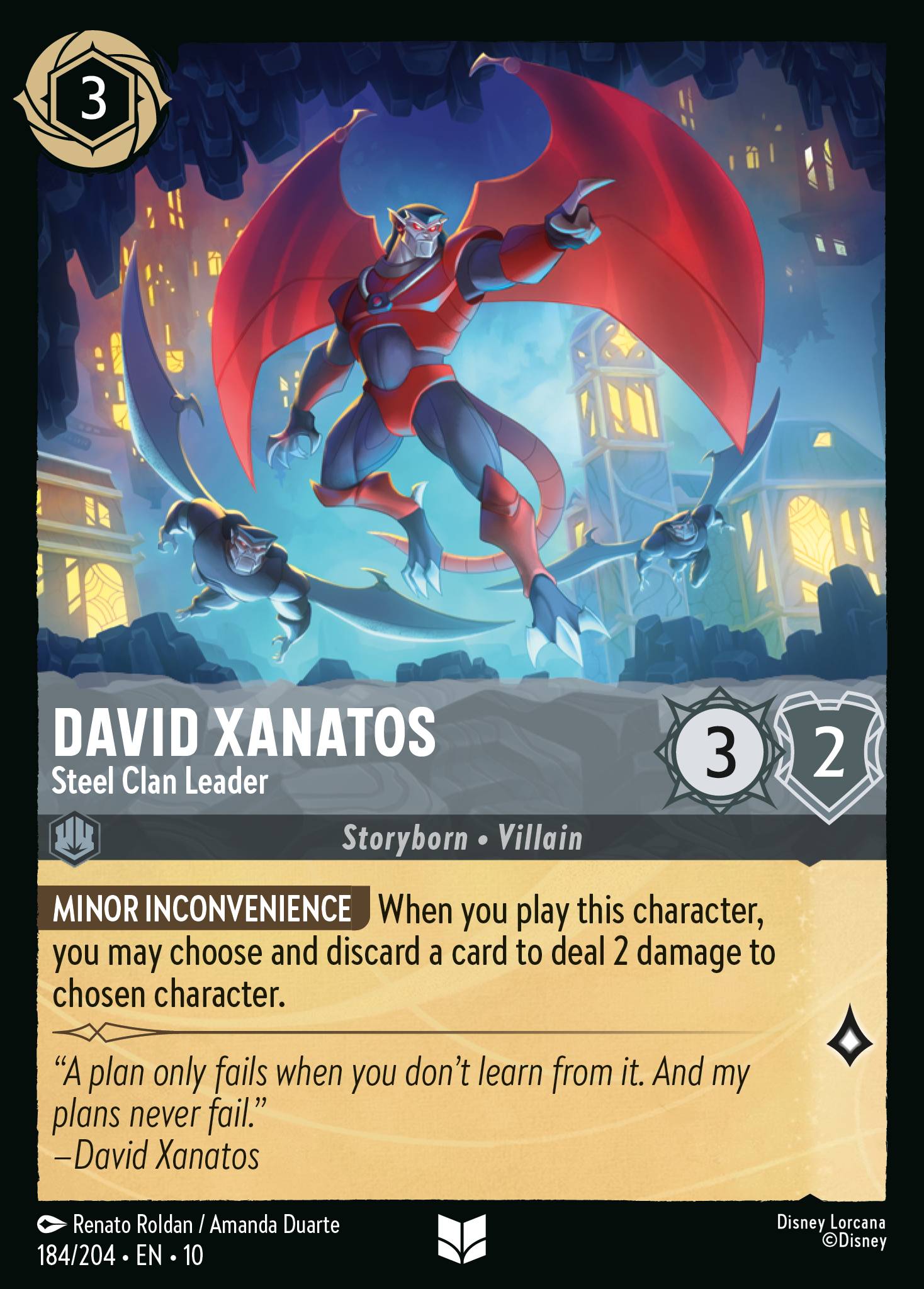 David Xanatos — Steel Clan Leader Disney Lorcana card