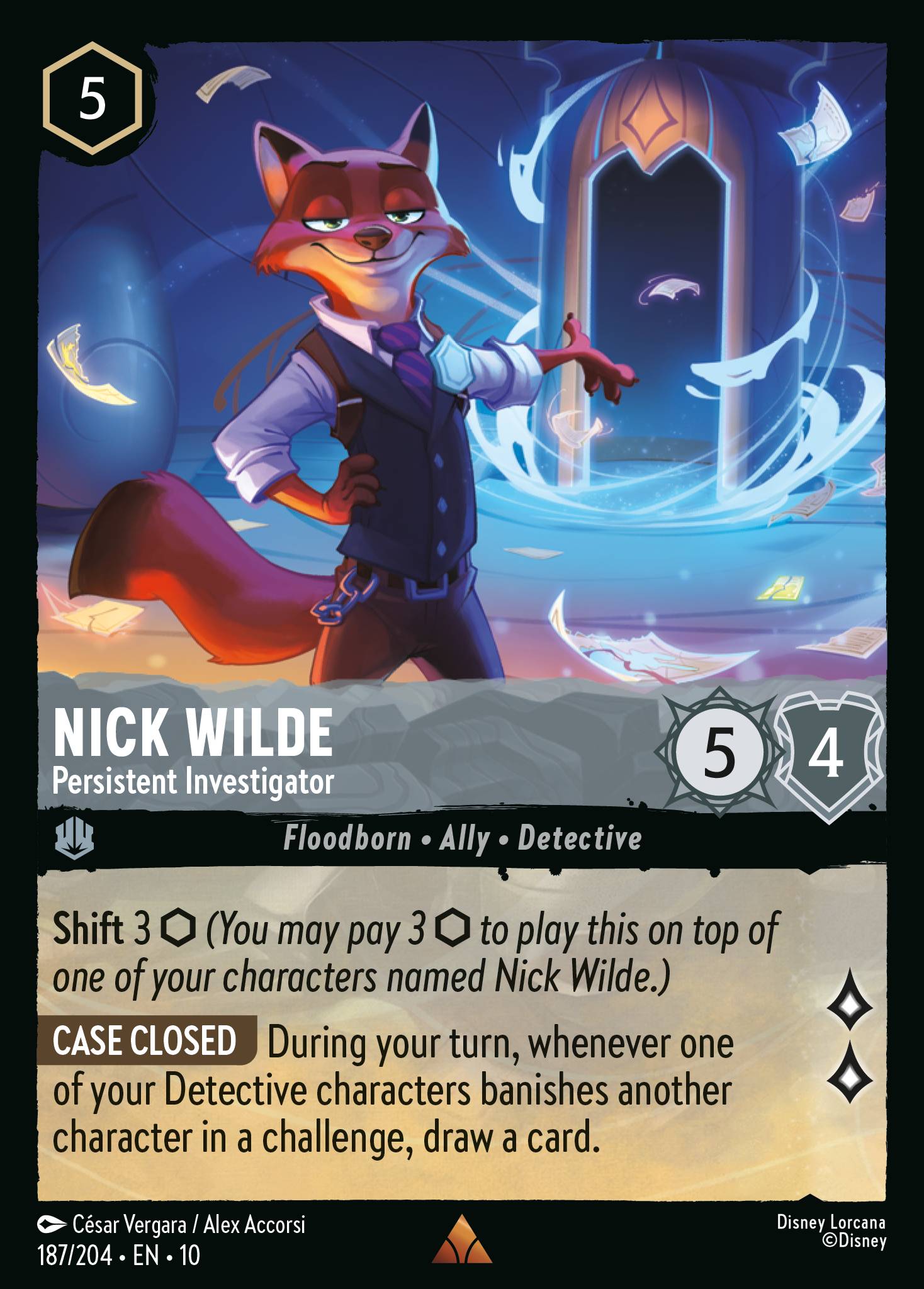 Nick Wilde — Persistent Investigator Disney Lorcana card
