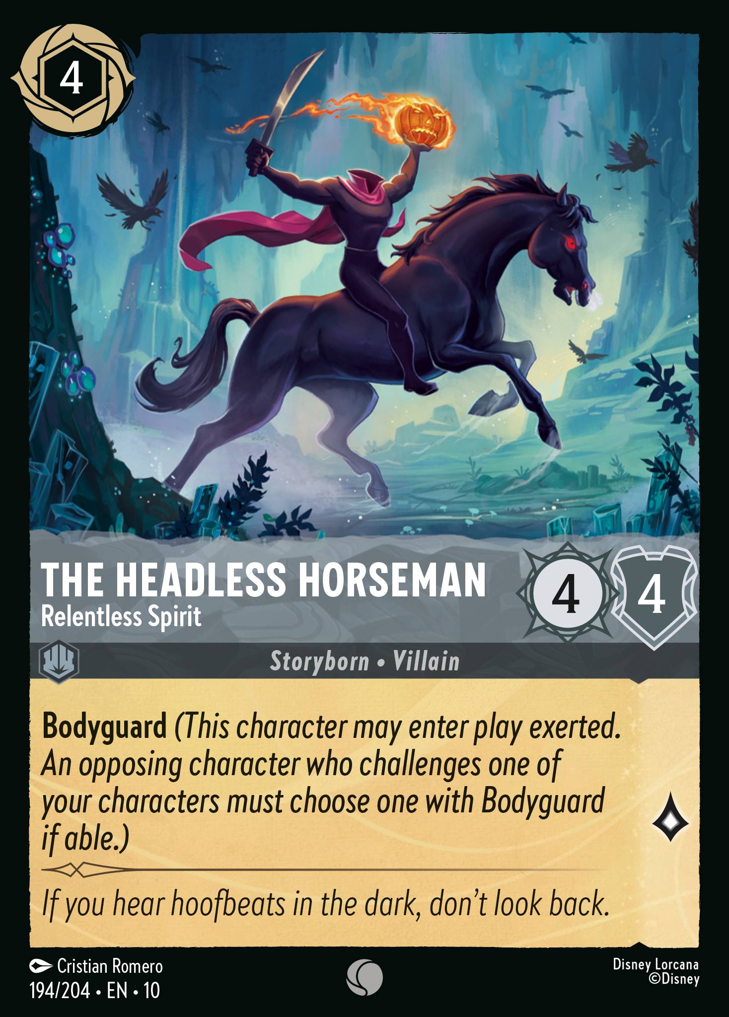 The Headless Horseman — Relentless Spirit Disney Lorcana card