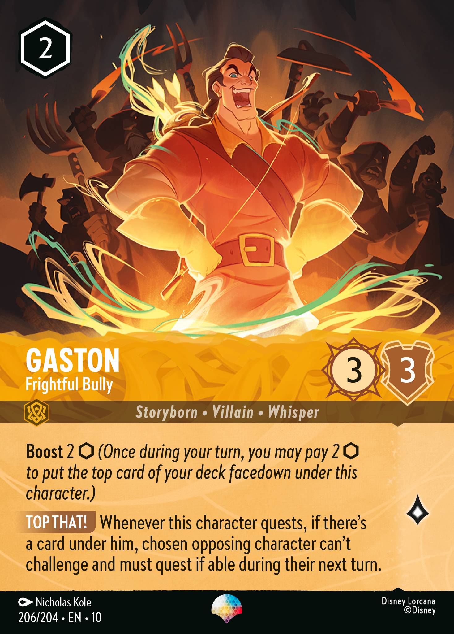Gaston — Frightful Bully Disney Lorcana card