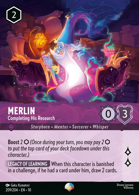Merlin — Completing His Research Disney Lorcana card