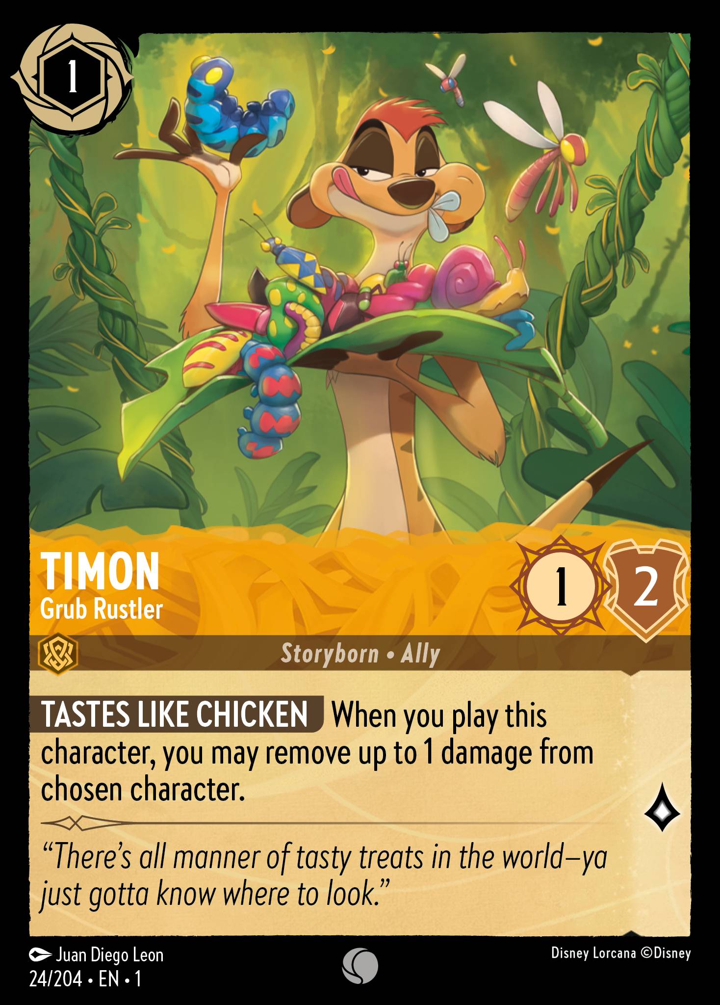 Timon — Grub Rustler Disney Lorcana card