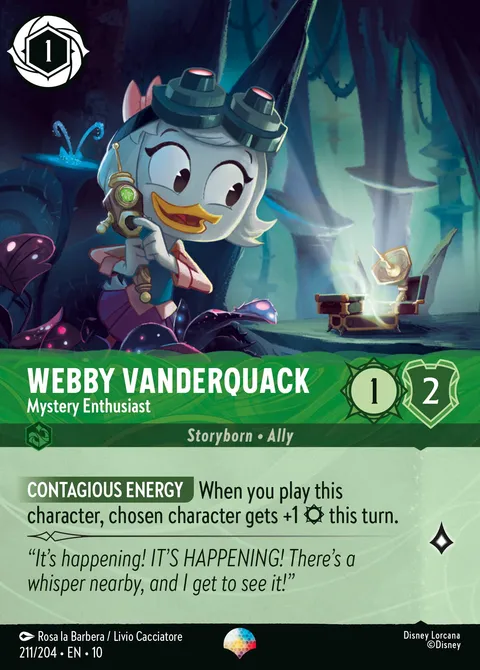 Webby Vanderquack — Mystery Enthusiast Disney Lorcana card