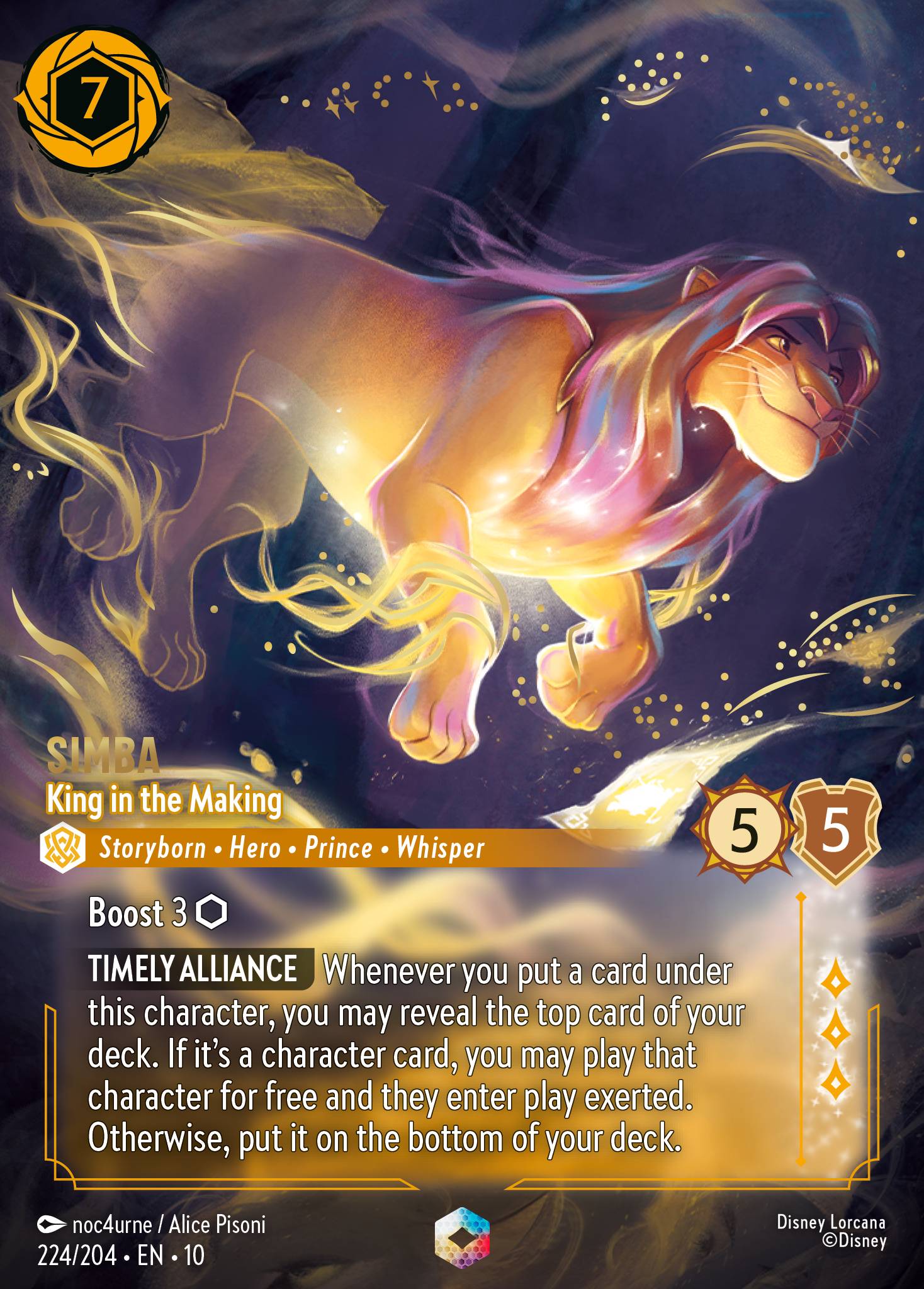 Simba — King in the Making Disney Lorcana card