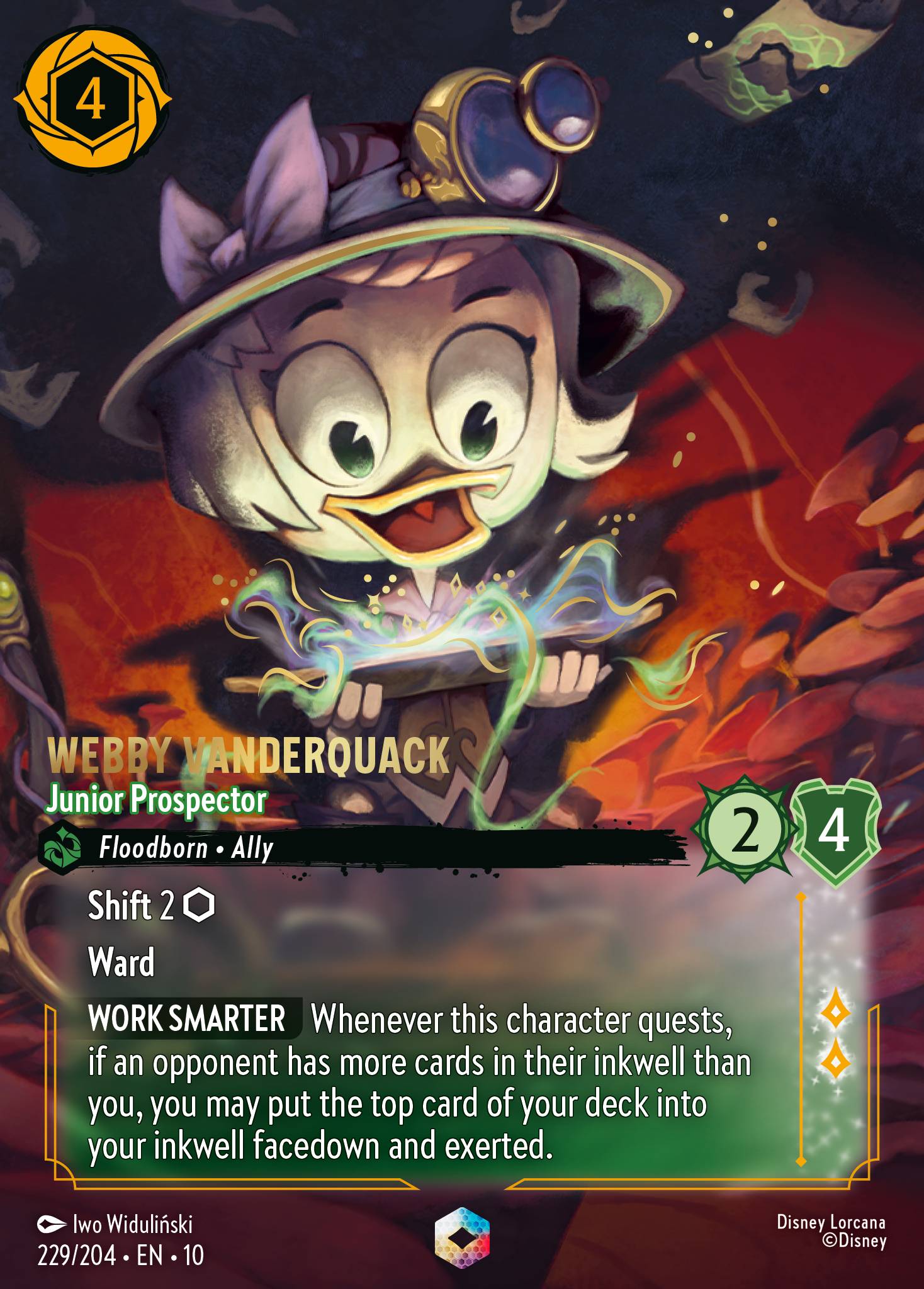 Webby Vanderquack — Junior Prospector Disney Lorcana card