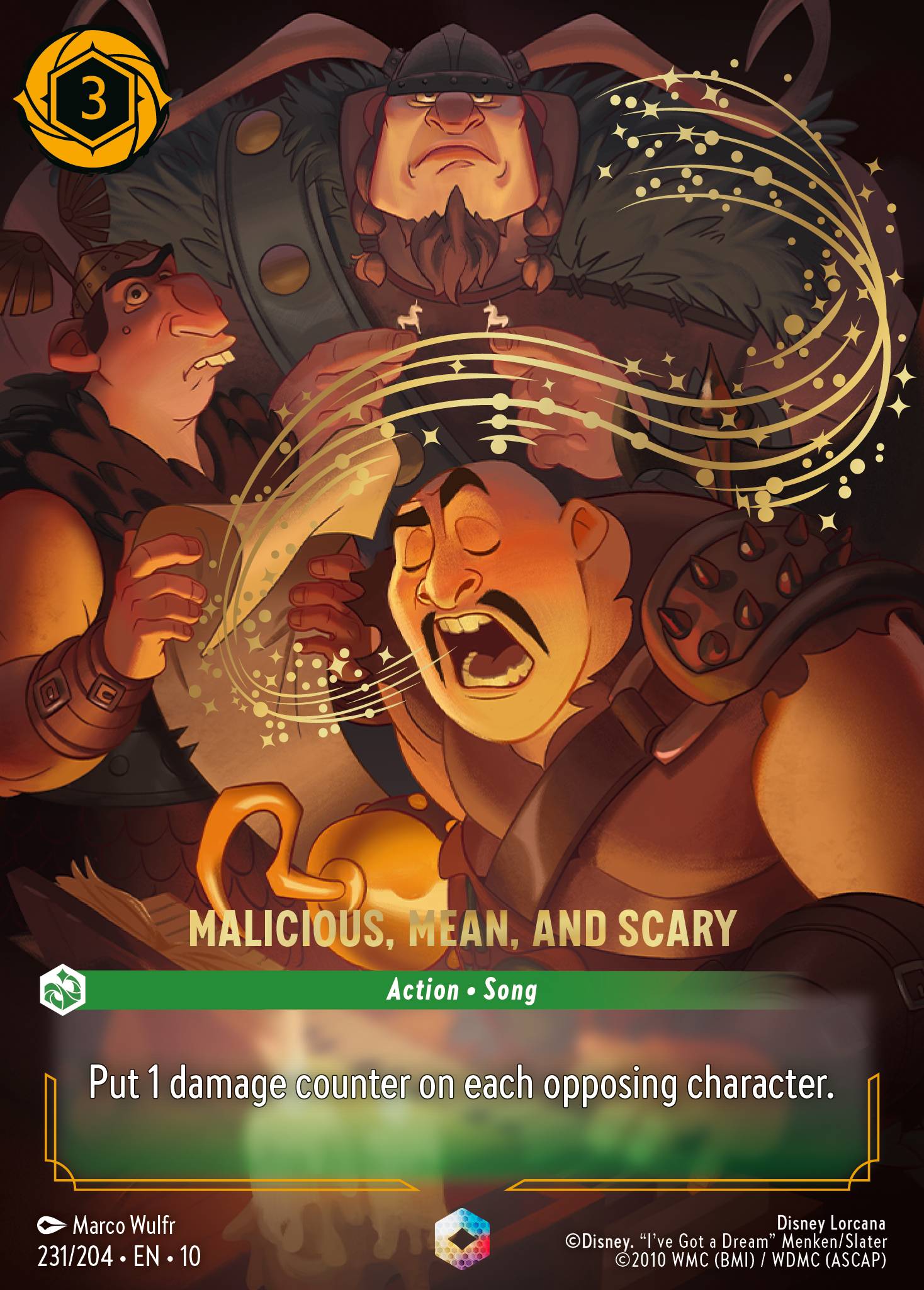 Malicious, Mean, and Scary Disney Lorcana card