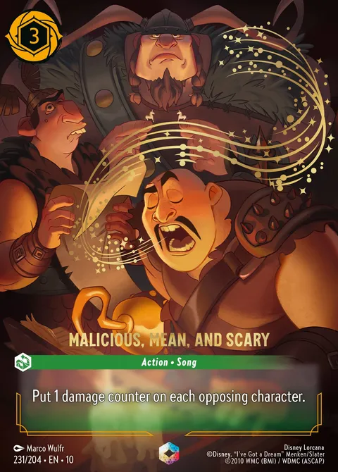 Malicious, Mean, and Scary Disney Lorcana card