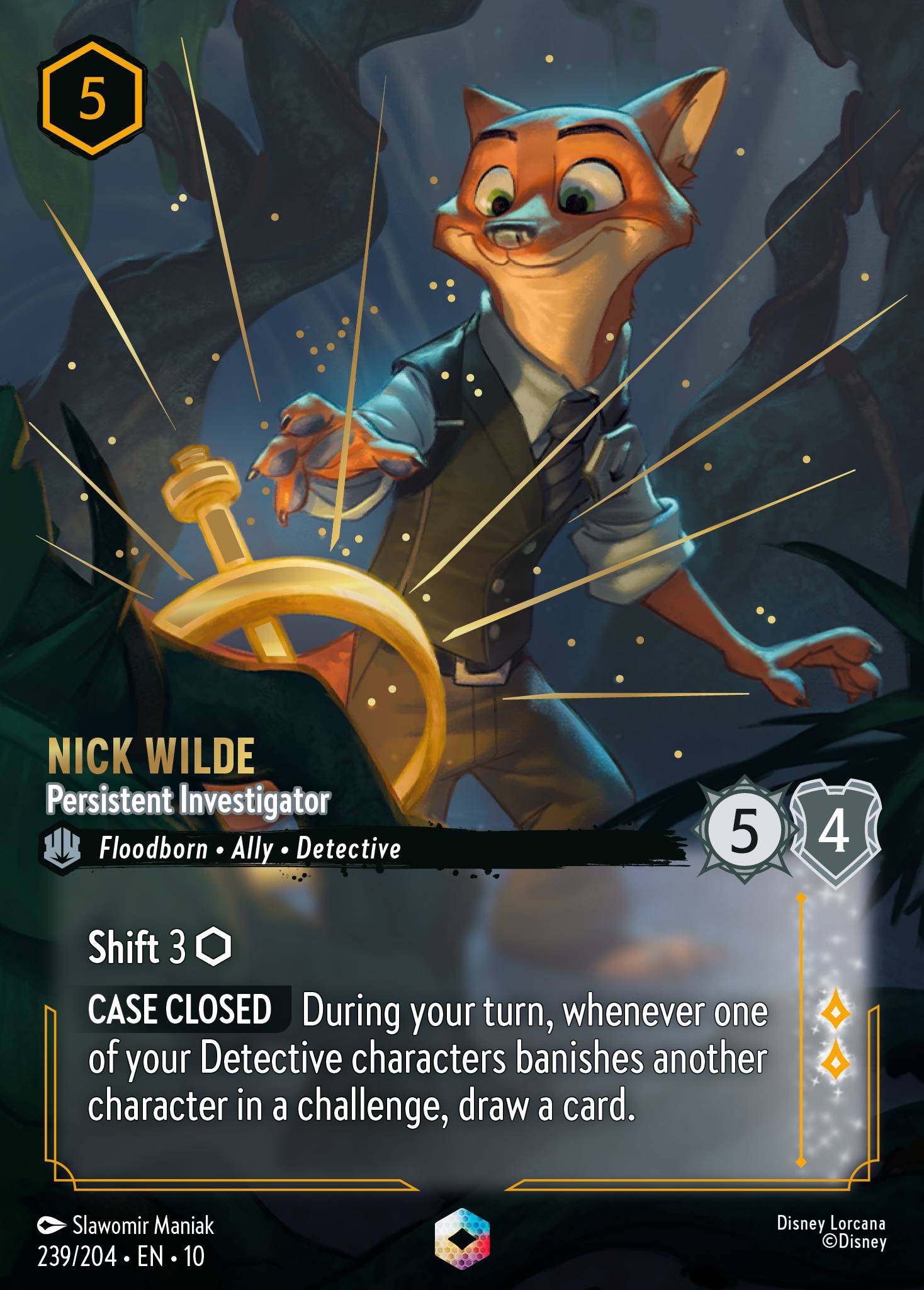 Nick Wilde — Persistent Investigator Disney Lorcana card