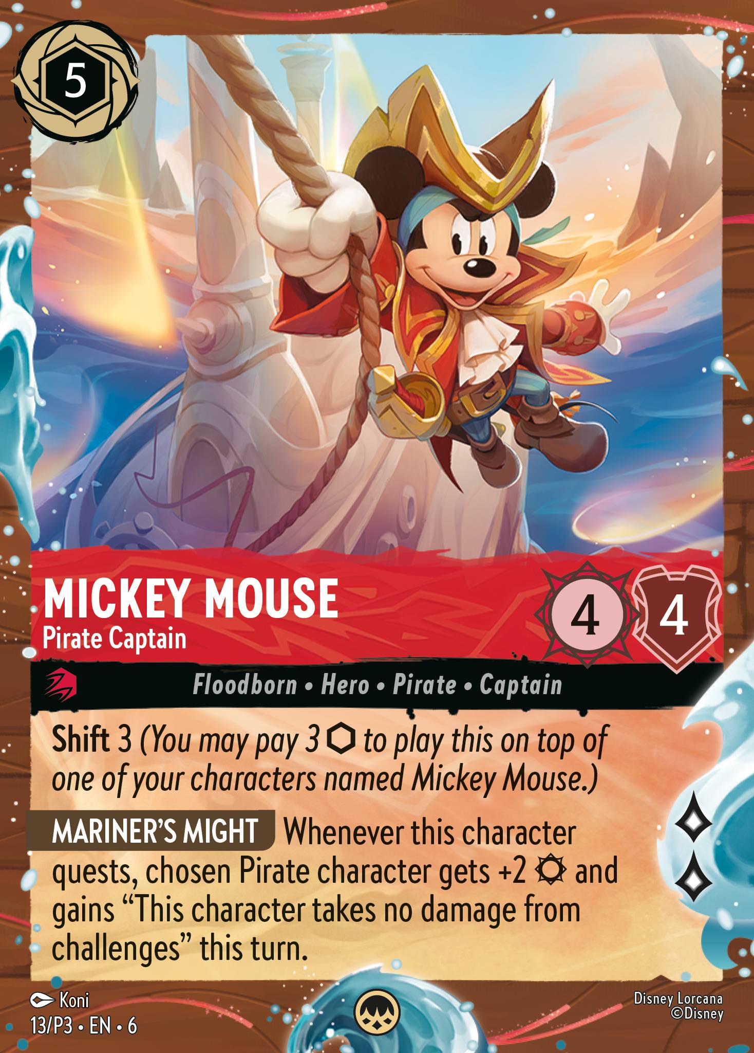 Mickey Mouse — Pirate Captain Disney Lorcana card