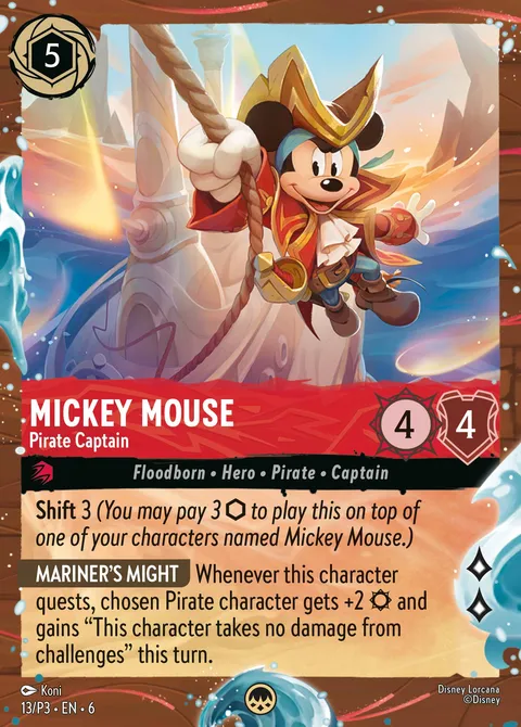 Mickey Mouse — Pirate Captain Disney Lorcana card