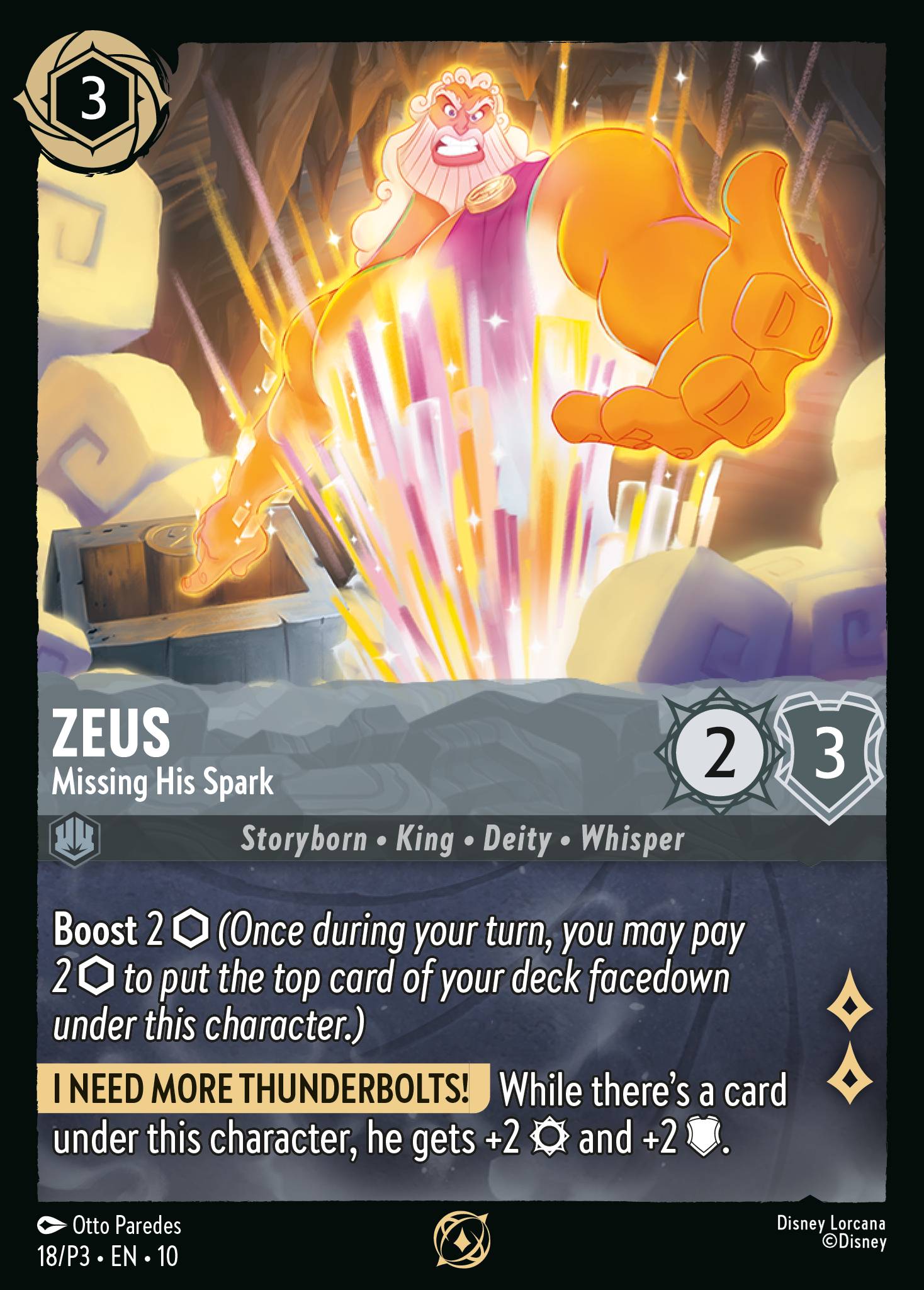 Zeus — Missing His Spark Disney Lorcana card