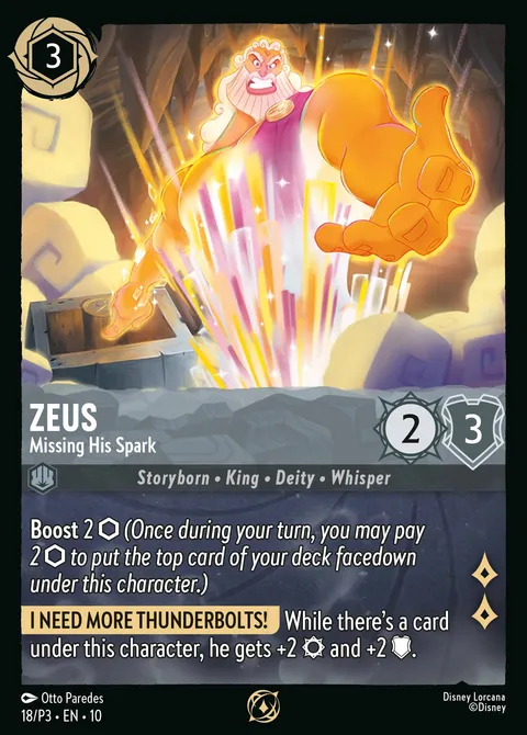 Zeus — Missing His Spark Disney Lorcana card