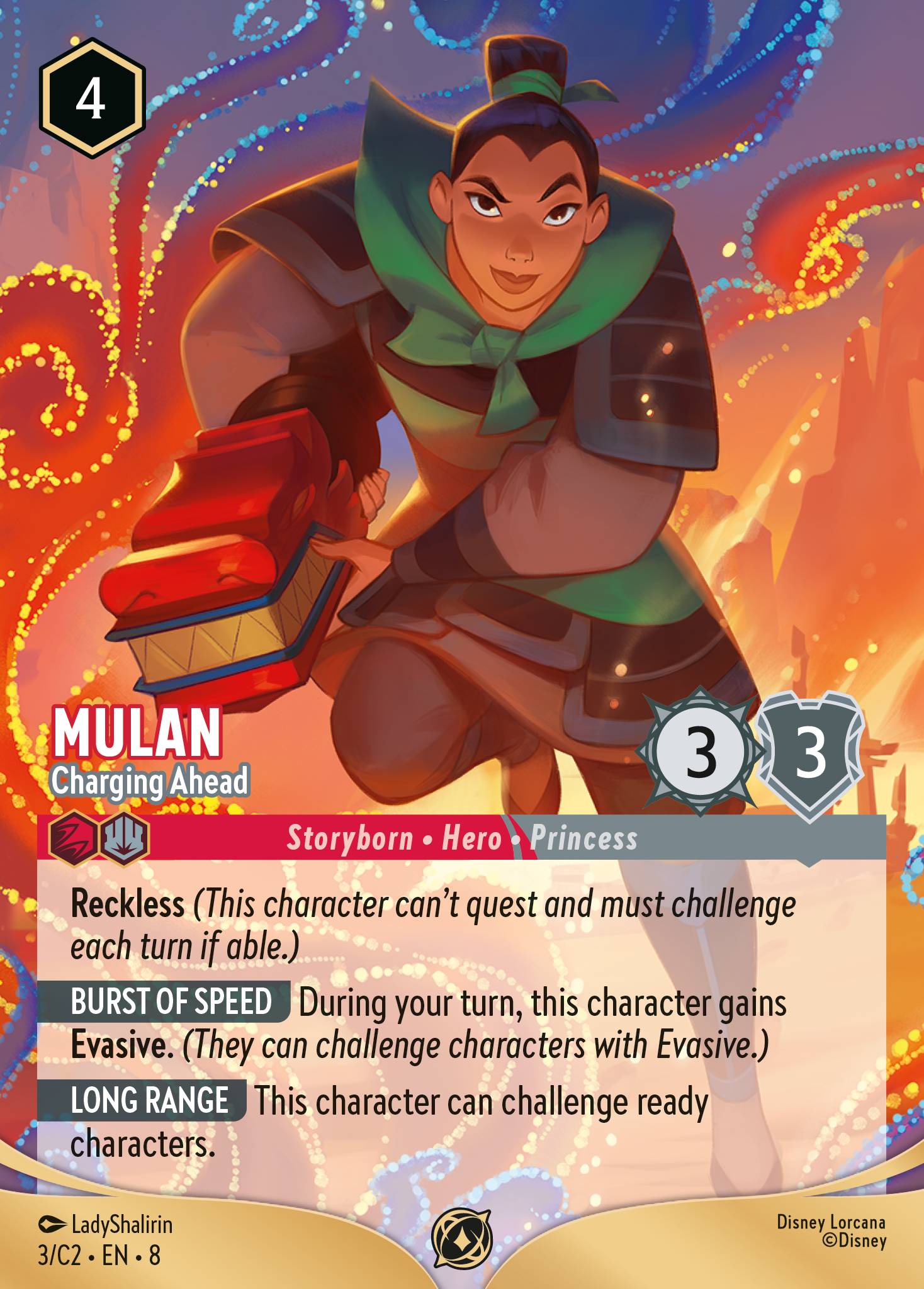 Mulan — Charging Ahead Disney Lorcana card