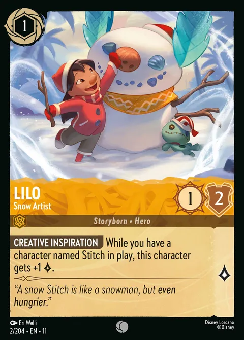 Lilo — Snow Artist Disney Lorcana card