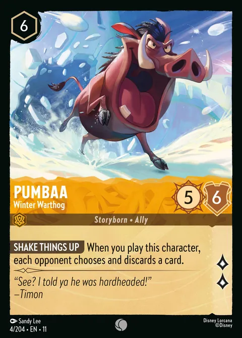 Pumbaa — Winter Warthog Disney Lorcana card