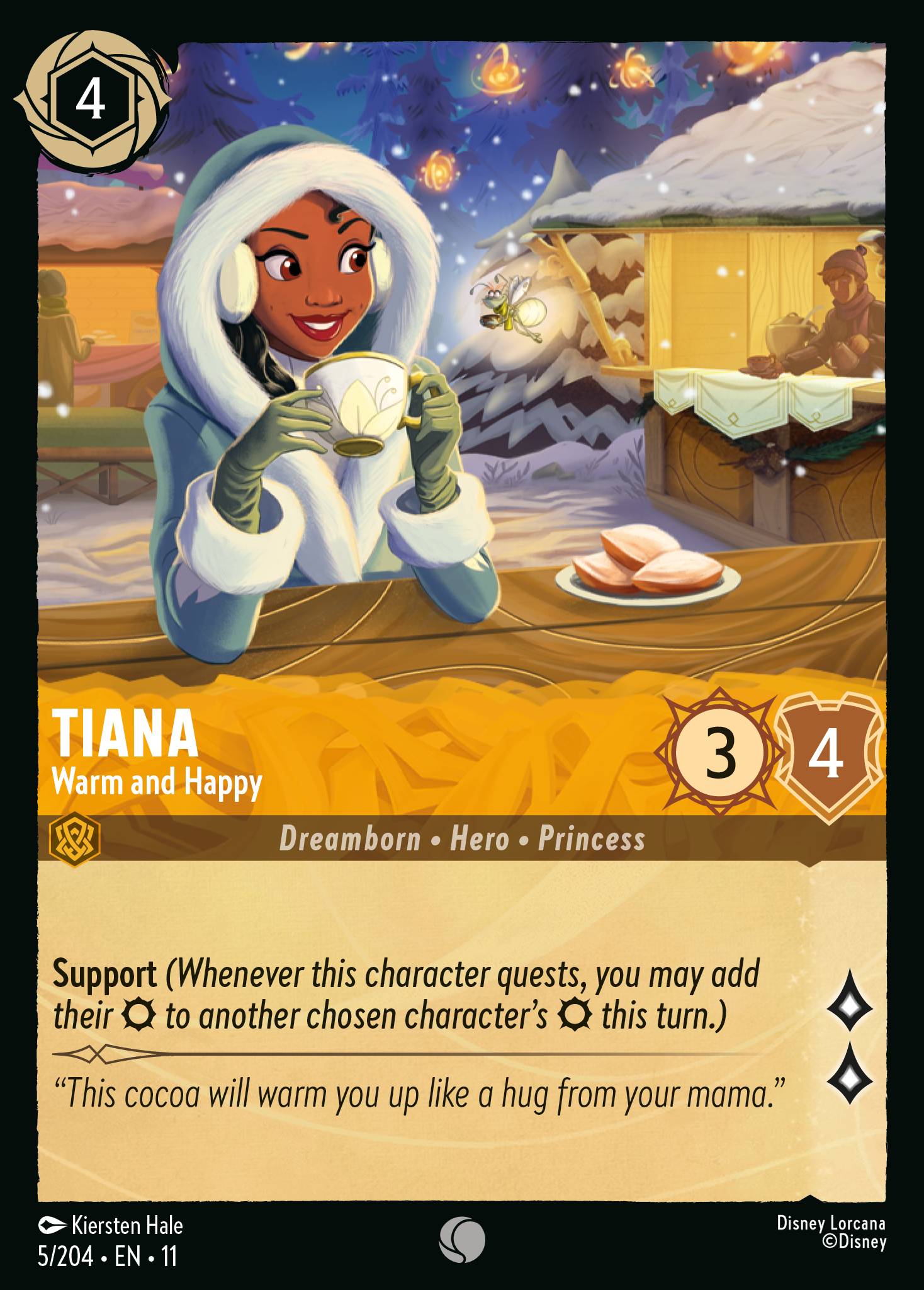 Tiana — Warm and Happy Disney Lorcana card