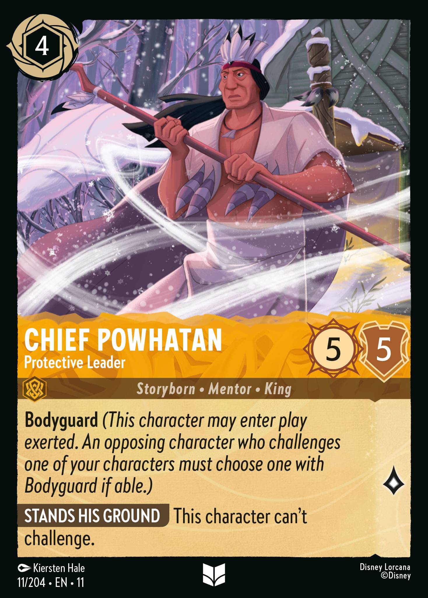 Chief Powhatan — Protective Leader Disney Lorcana card