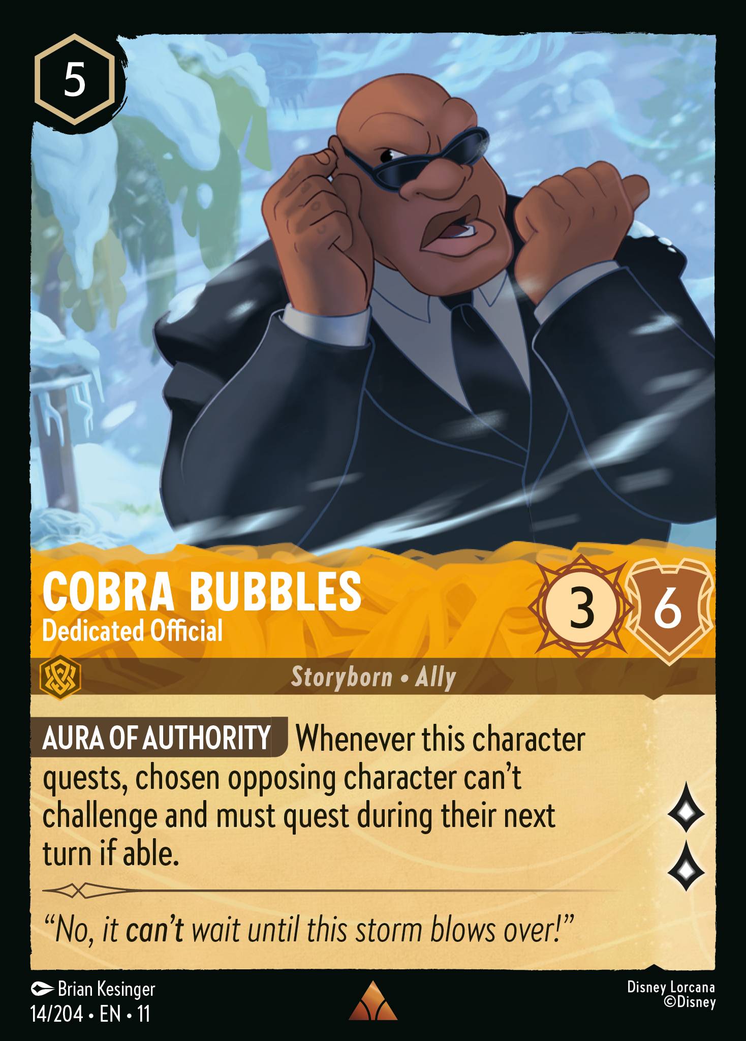 Cobra Bubbles — Dedicated Official Disney Lorcana card