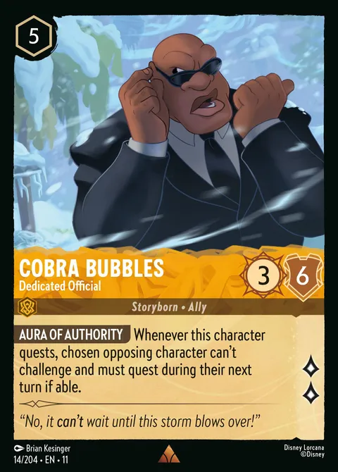 Cobra Bubbles — Dedicated Official Disney Lorcana card