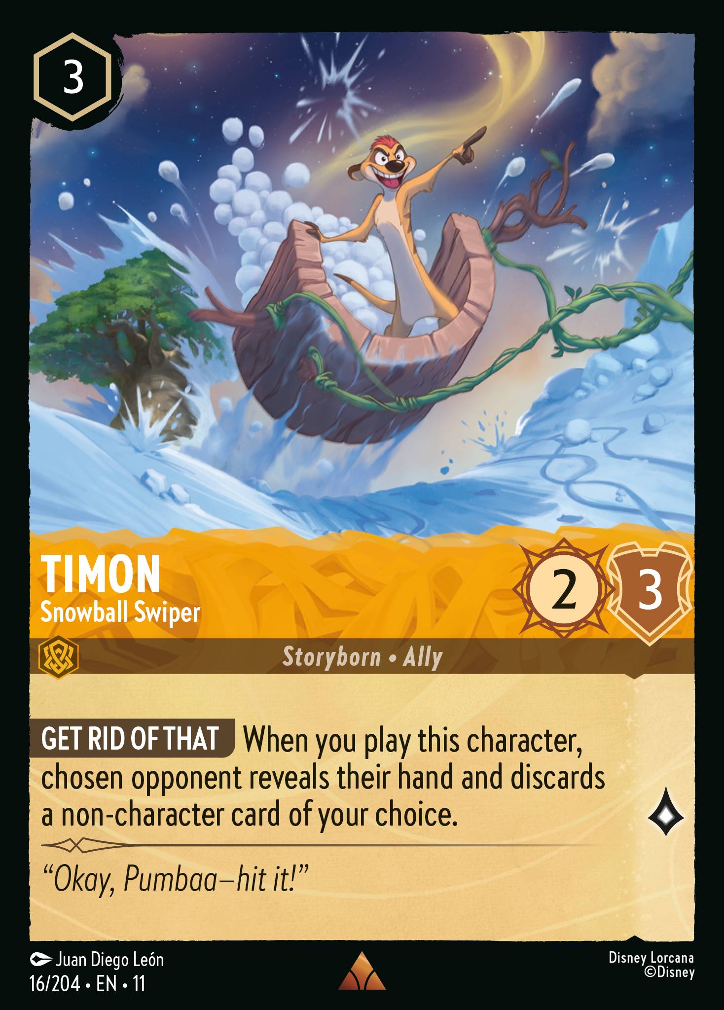 Timon — Snowball Swiper Disney Lorcana card