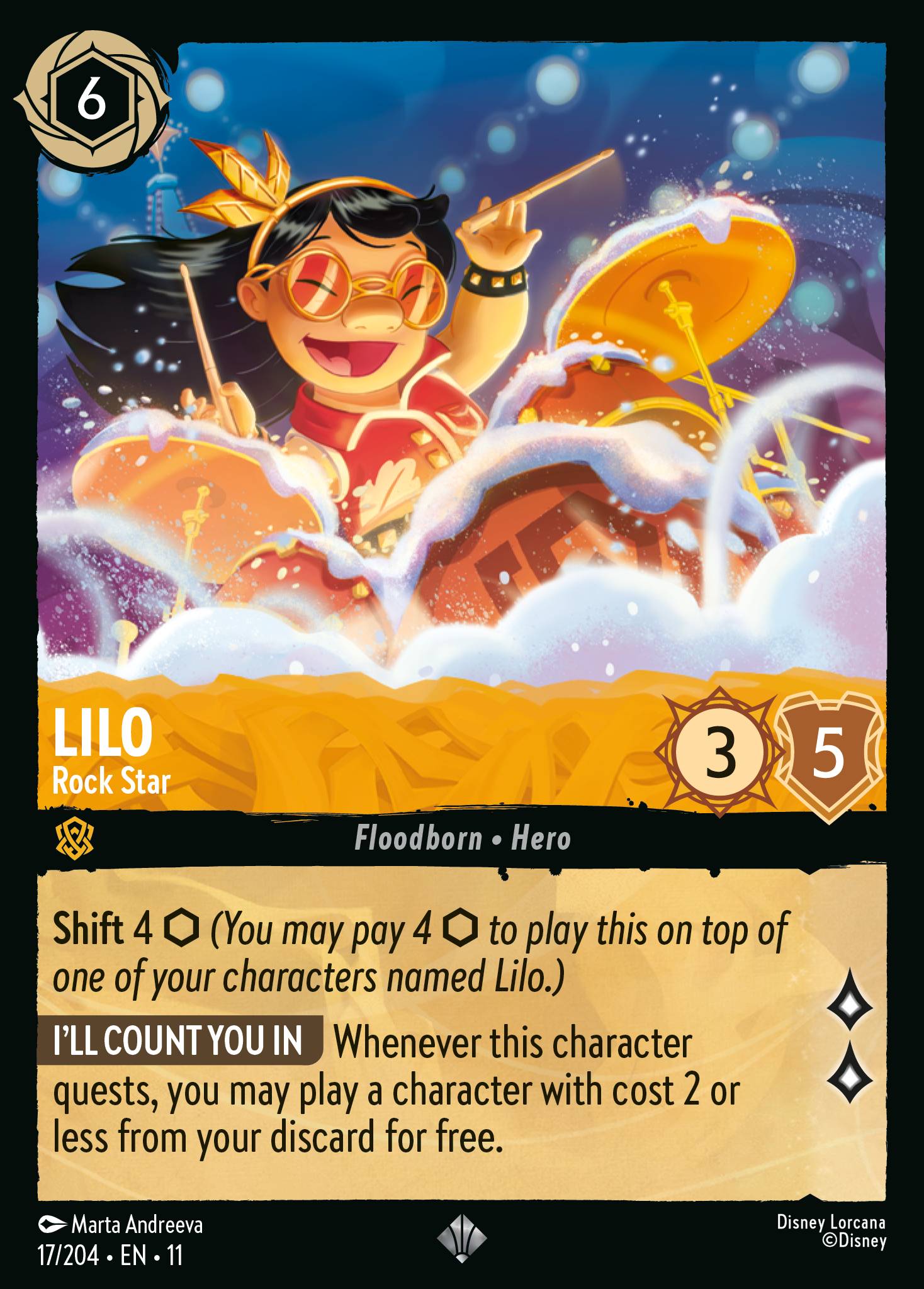 Lilo — Rock Star Disney Lorcana card