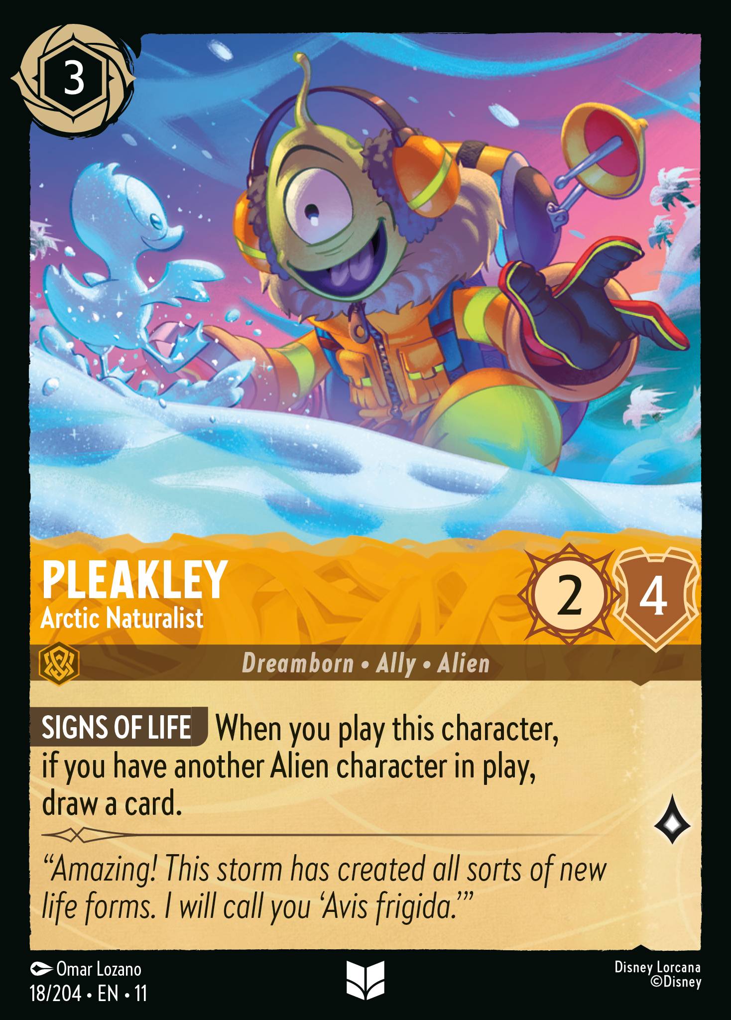 Pleakley — Arctic Naturalist Disney Lorcana card