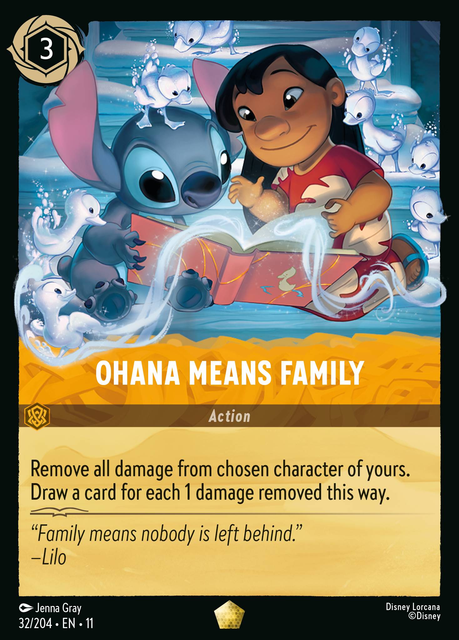 Ohana Means Family Disney Lorcana card