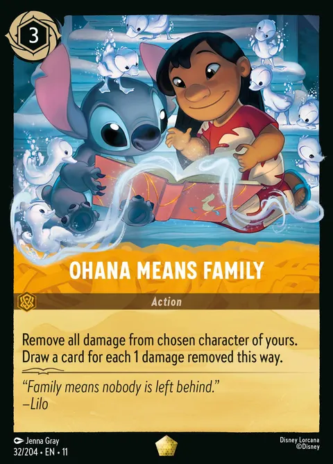 Ohana Means Family Disney Lorcana card