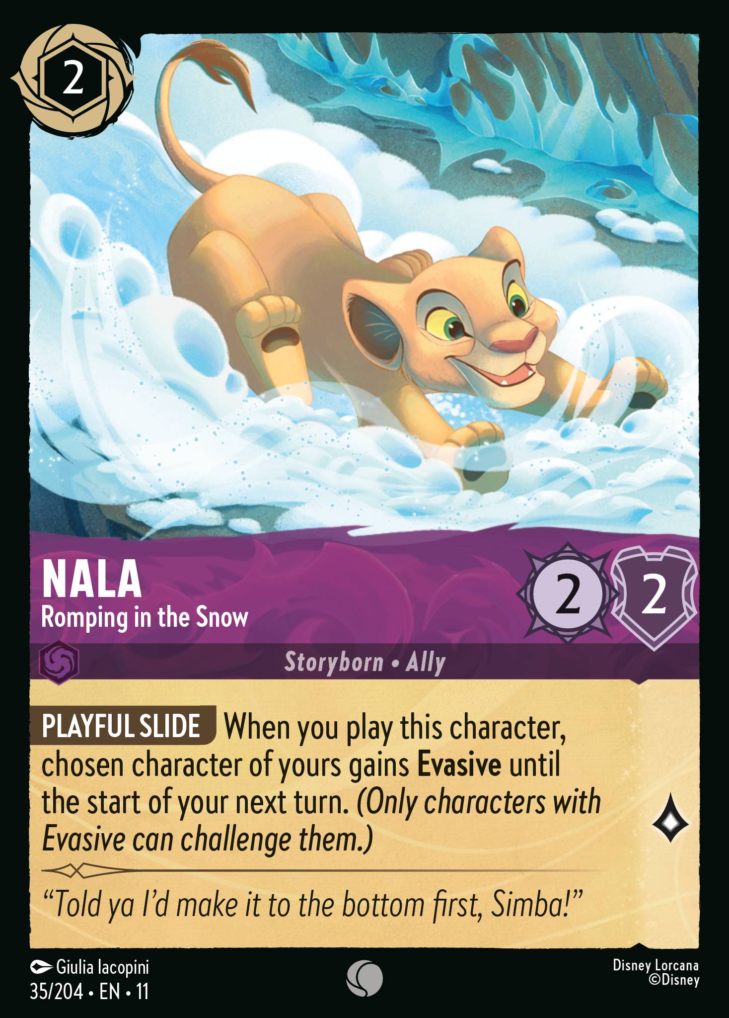 Nala — Romping in the Snow Disney Lorcana card