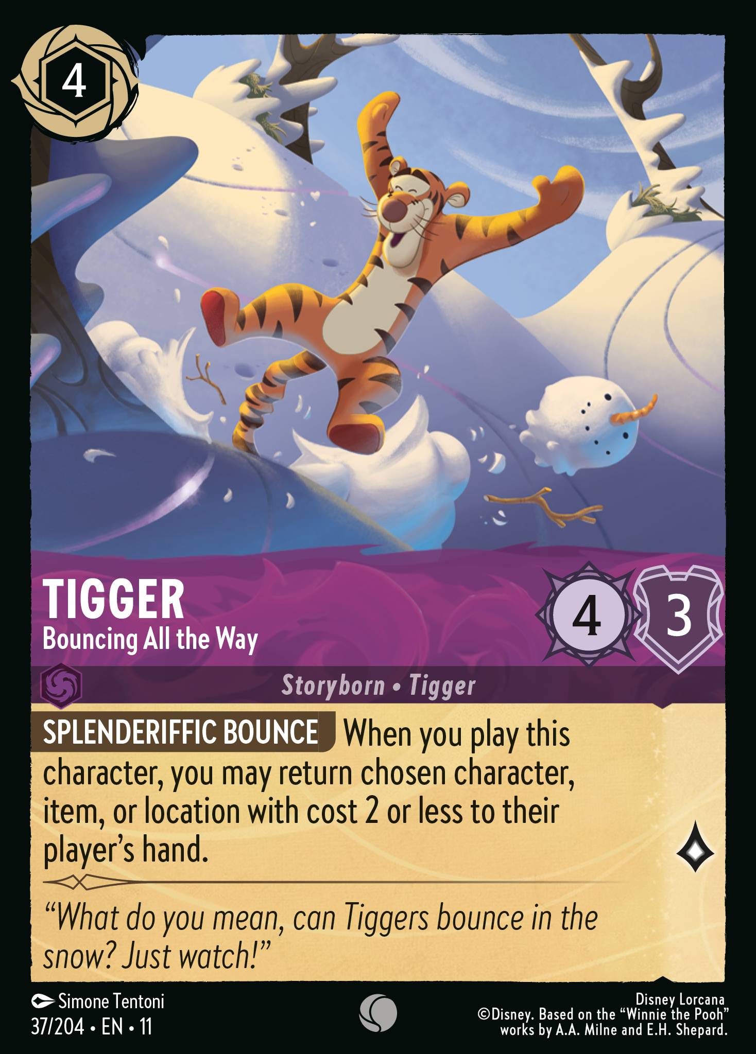Tigger — Bouncing All the Way Disney Lorcana card