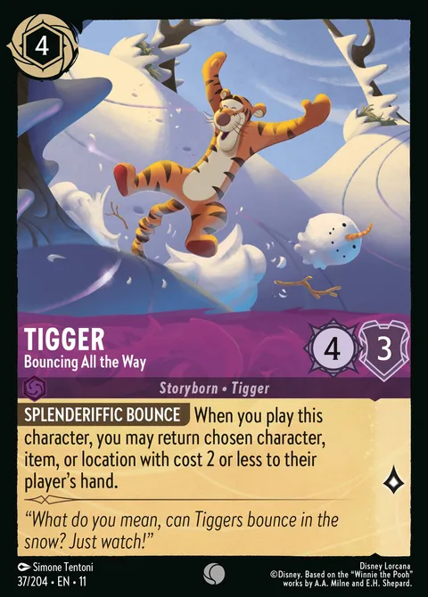 Tigger — Bouncing All the Way Disney Lorcana card