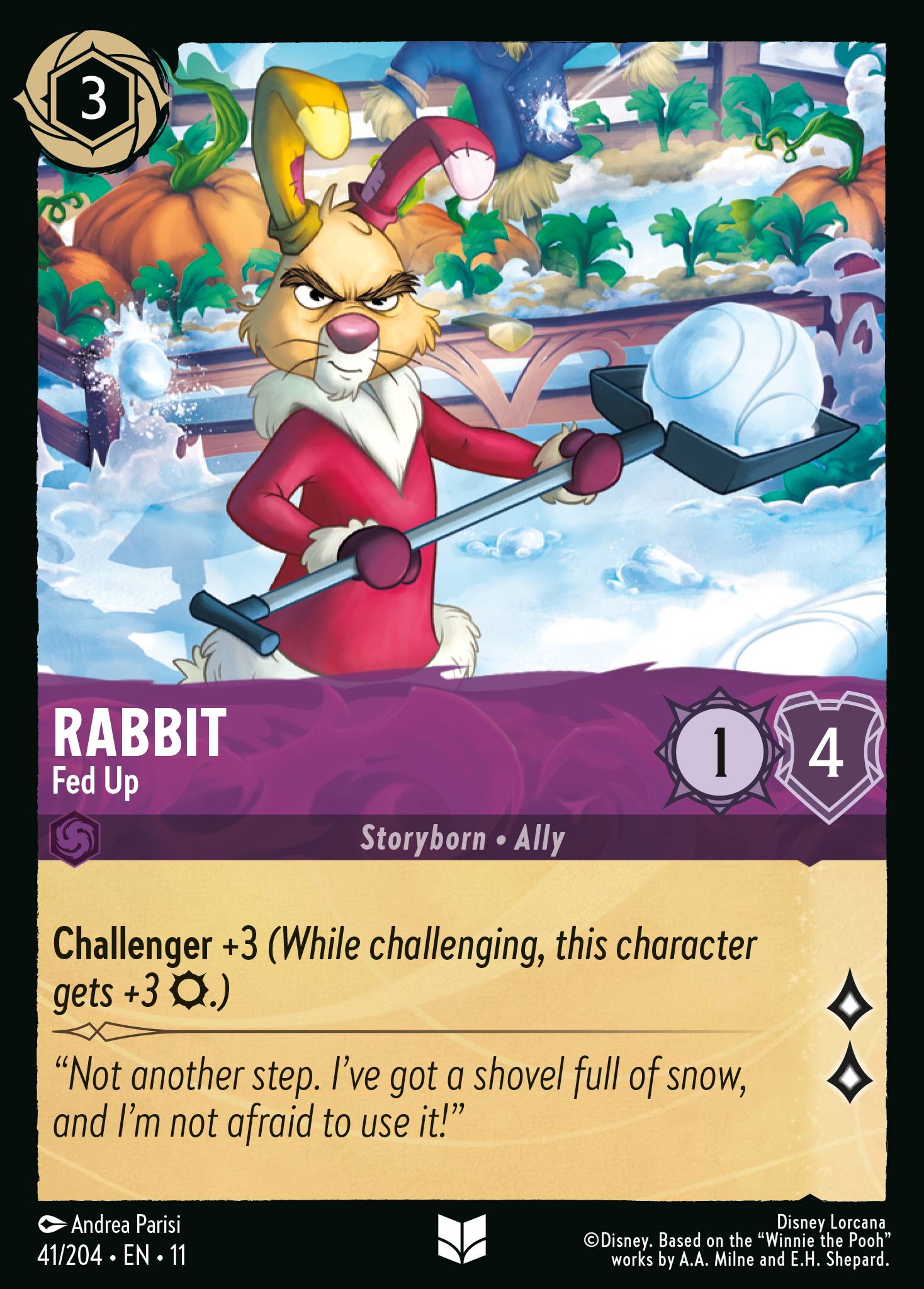 Rabbit — Fed Up Disney Lorcana card