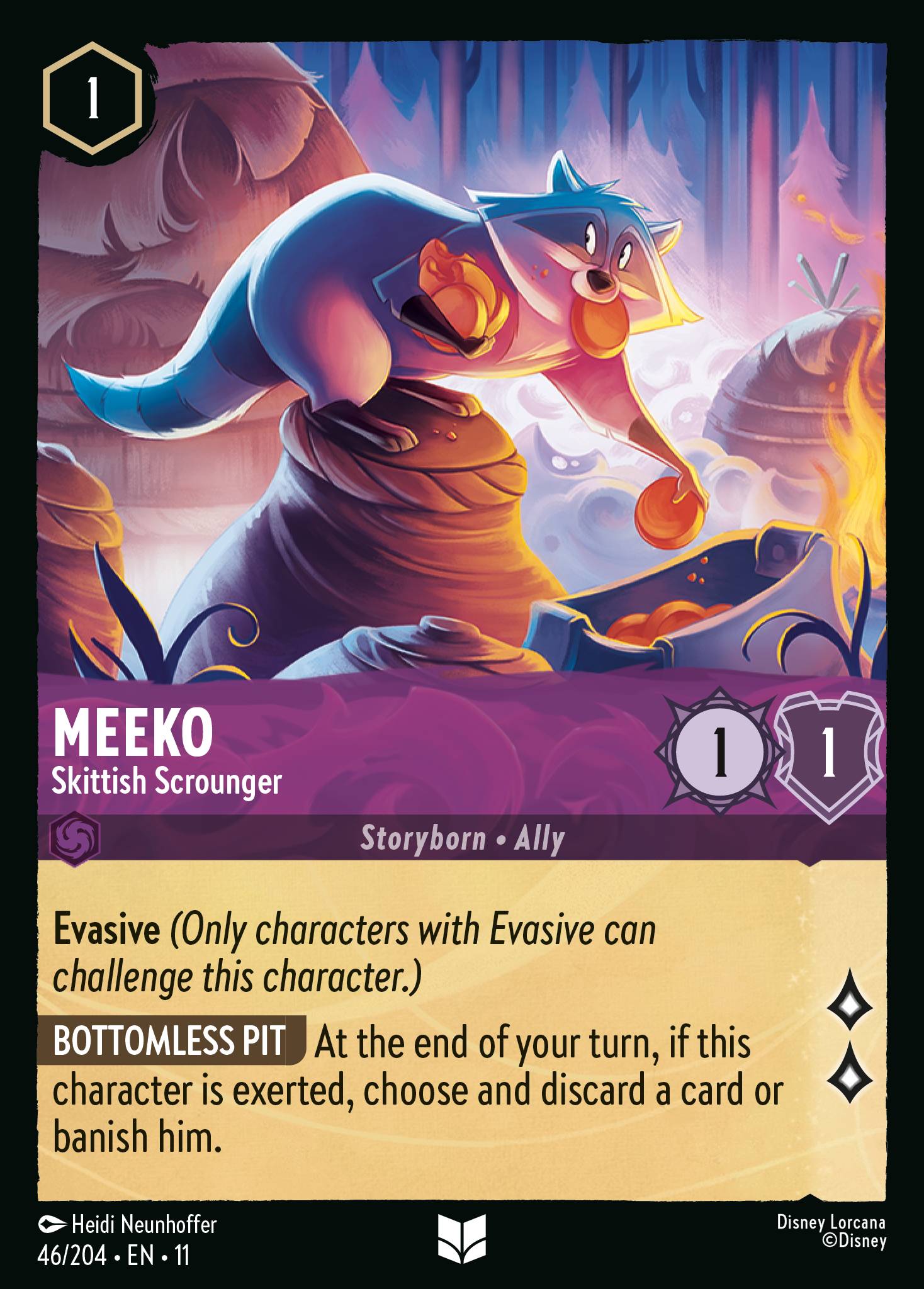 Meeko — Skittish Scrounger Disney Lorcana card