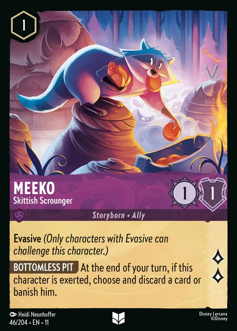 Meeko — Skittish Scrounger Disney Lorcana card