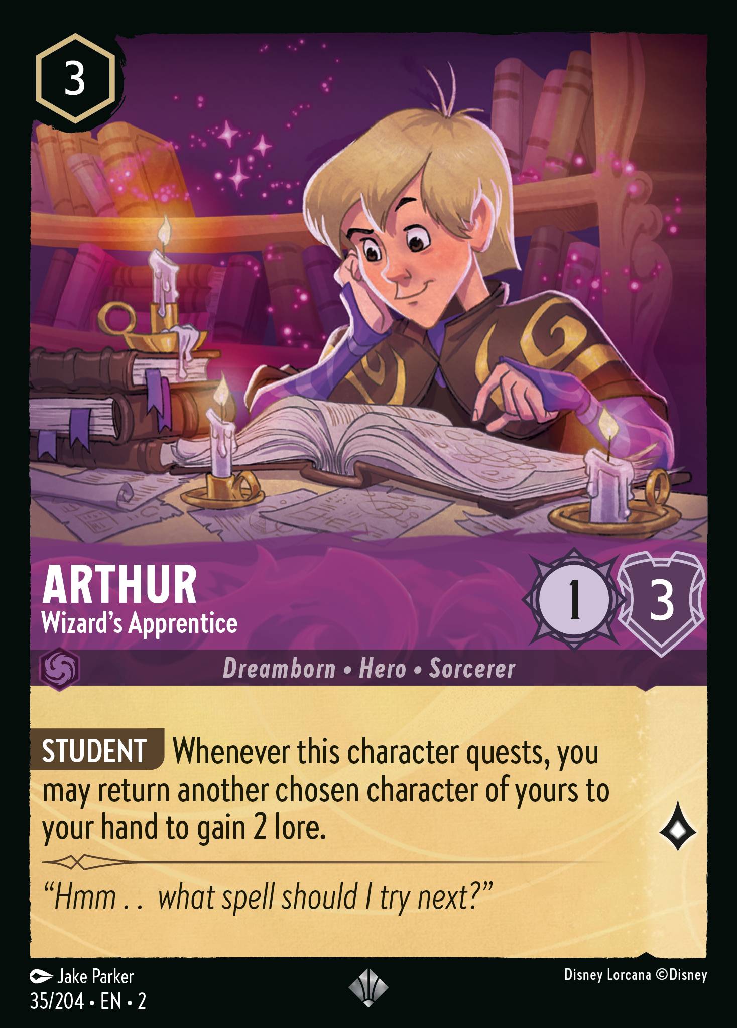 Arthur — Wizard's Apprentice Disney Lorcana card