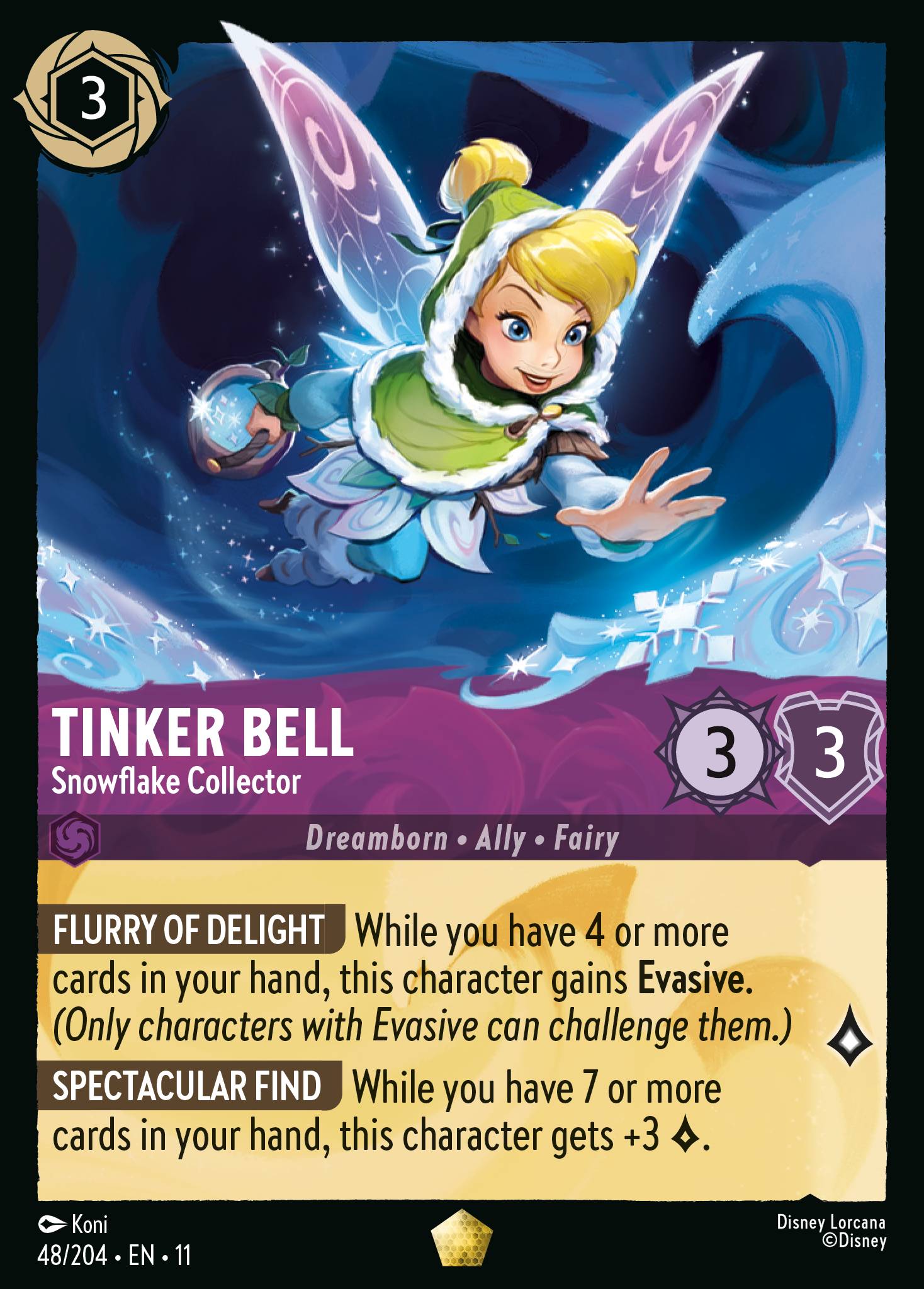 Tinker Bell — Snowflake Collector Disney Lorcana card