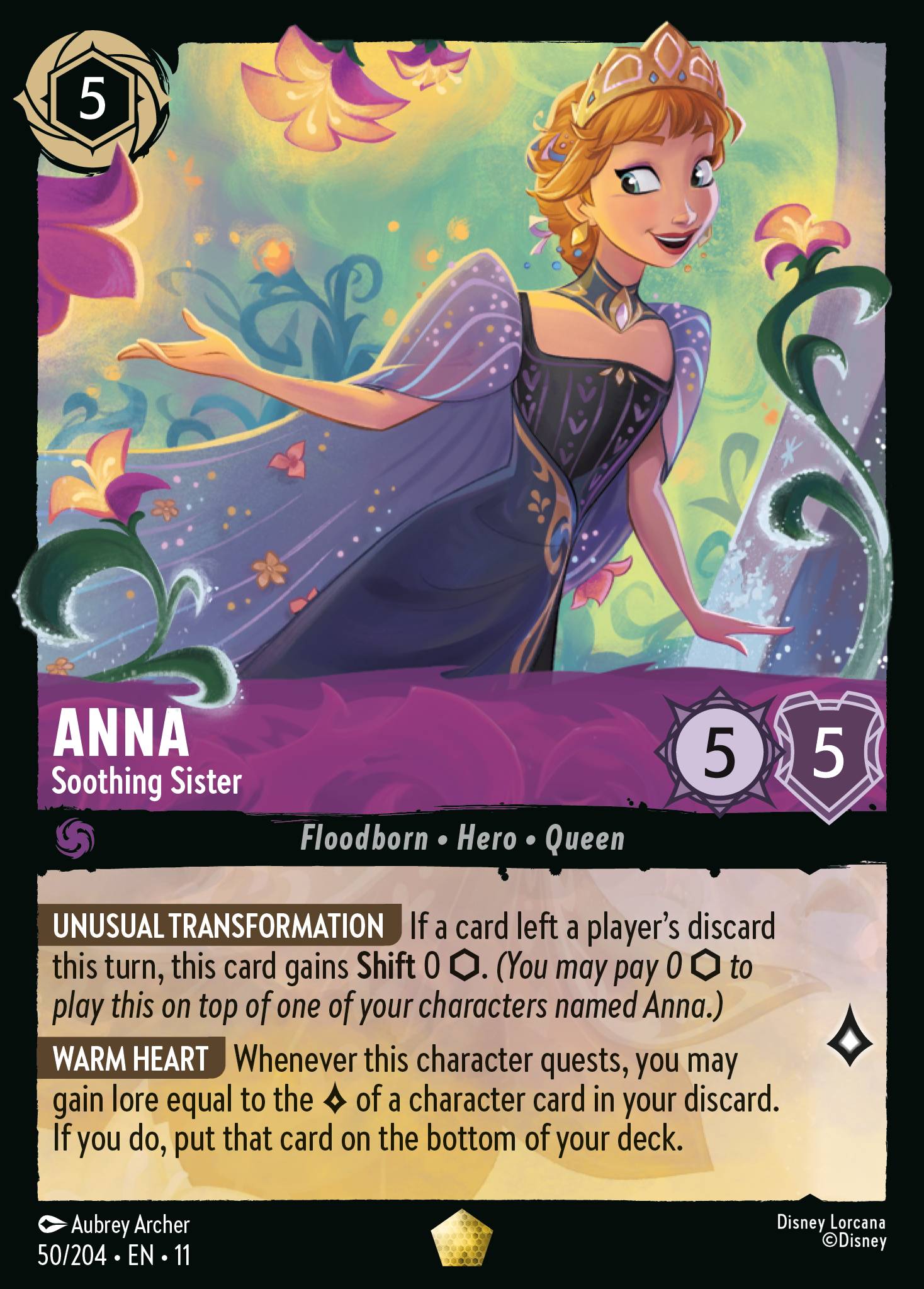 Anna — Soothing Sister Disney Lorcana card