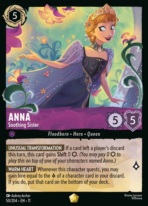 Anna — Soothing Sister Disney Lorcana card