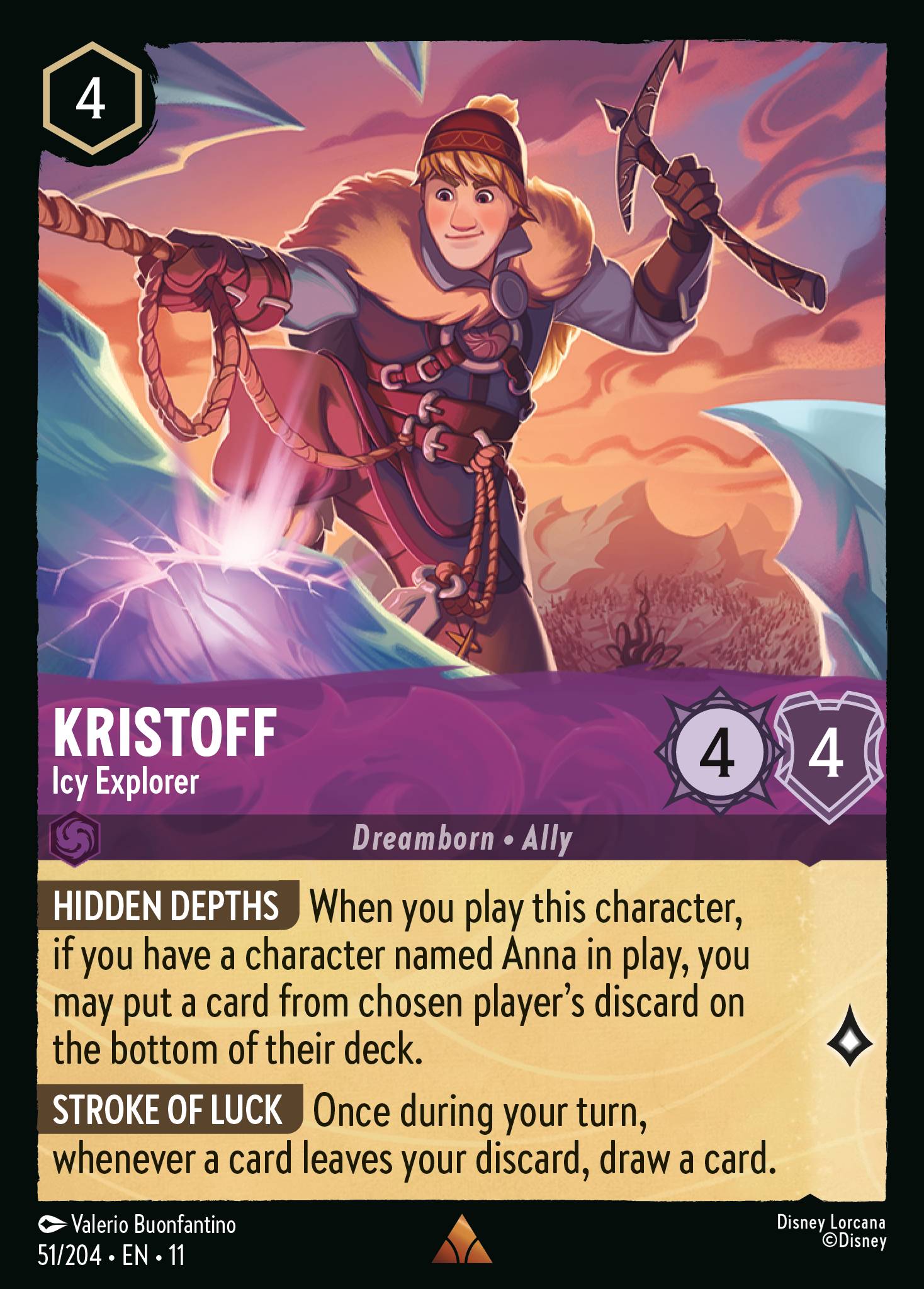 Kristoff — Icy Explorer Disney Lorcana card