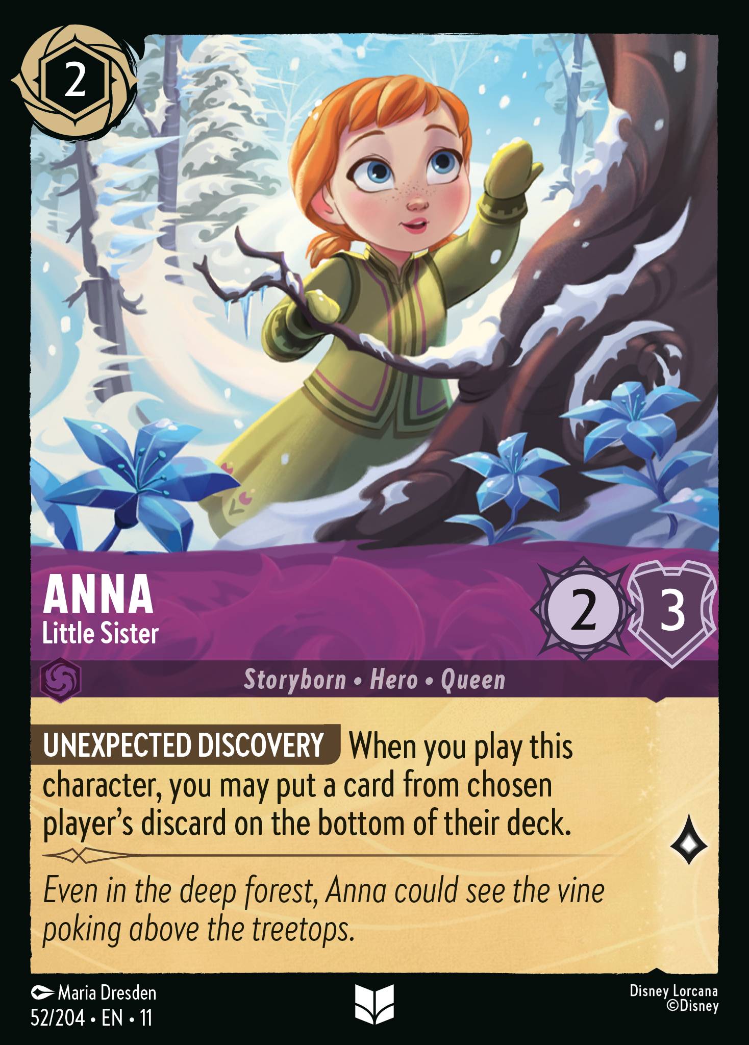 Anna — Little Sister Disney Lorcana card