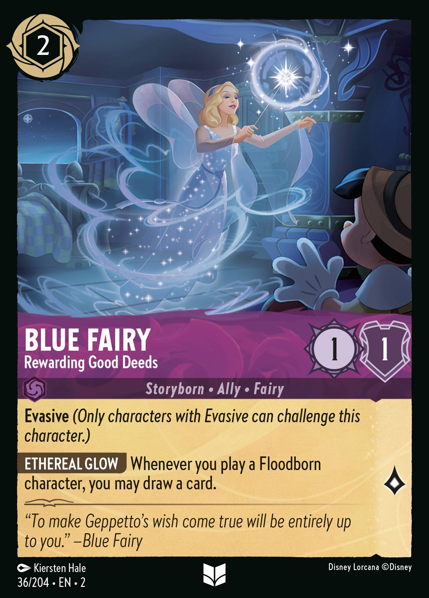 Blue Fairy — Rewarding Good Deeds Disney Lorcana card