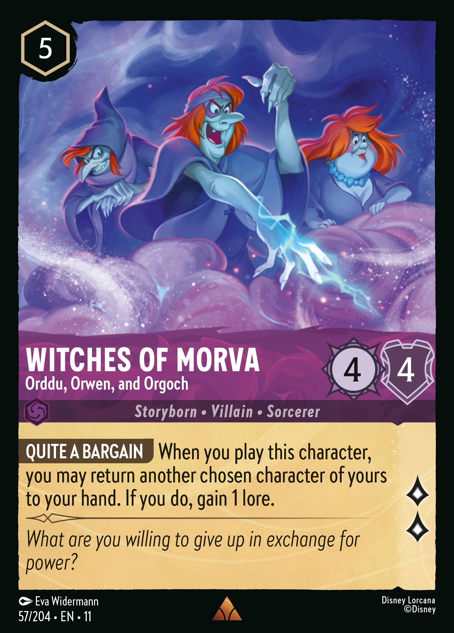 Witches of Morva — Orddu, Orwen, and Orgoch Disney Lorcana card