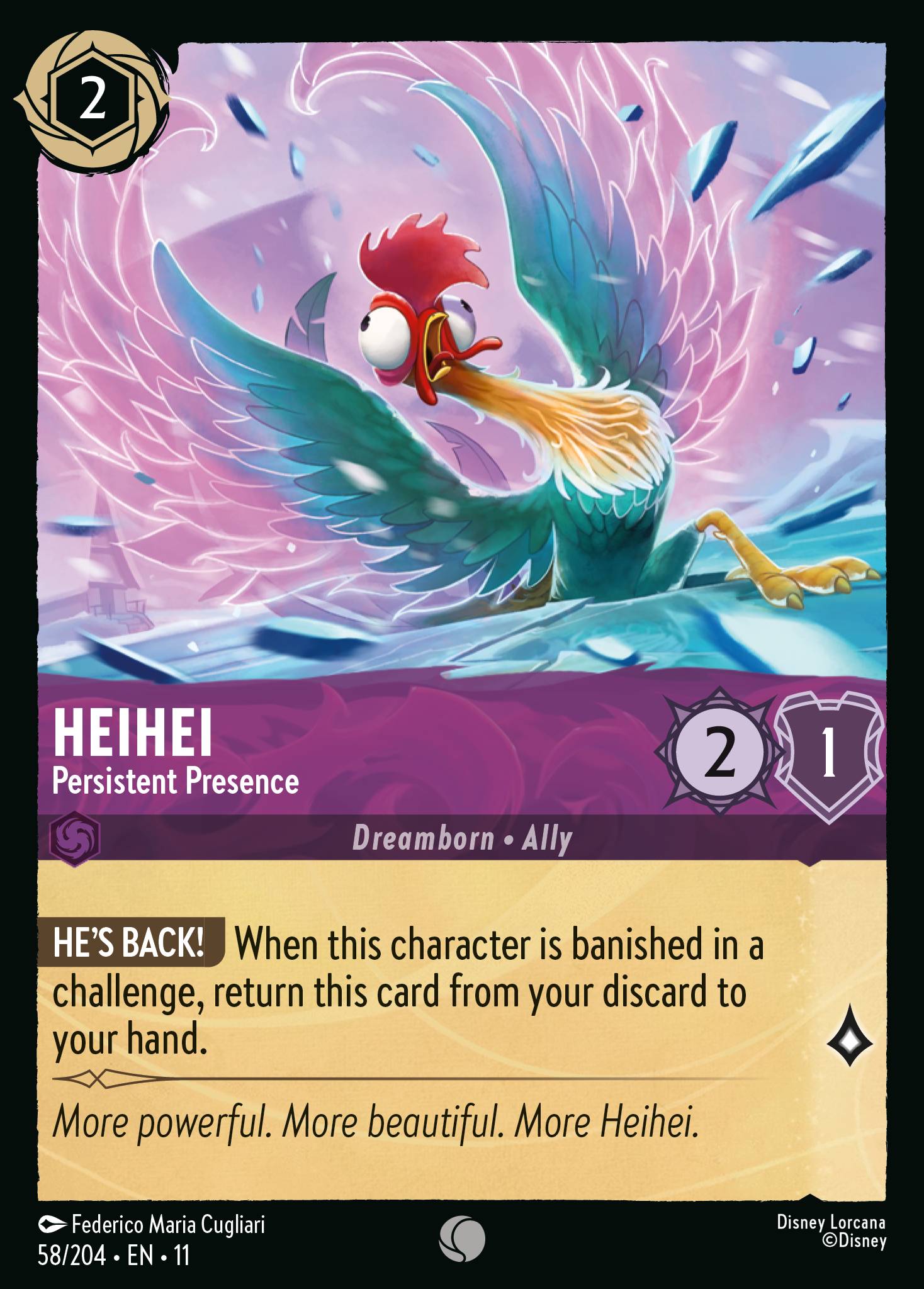 Heihei — Persistent Presence Disney Lorcana card