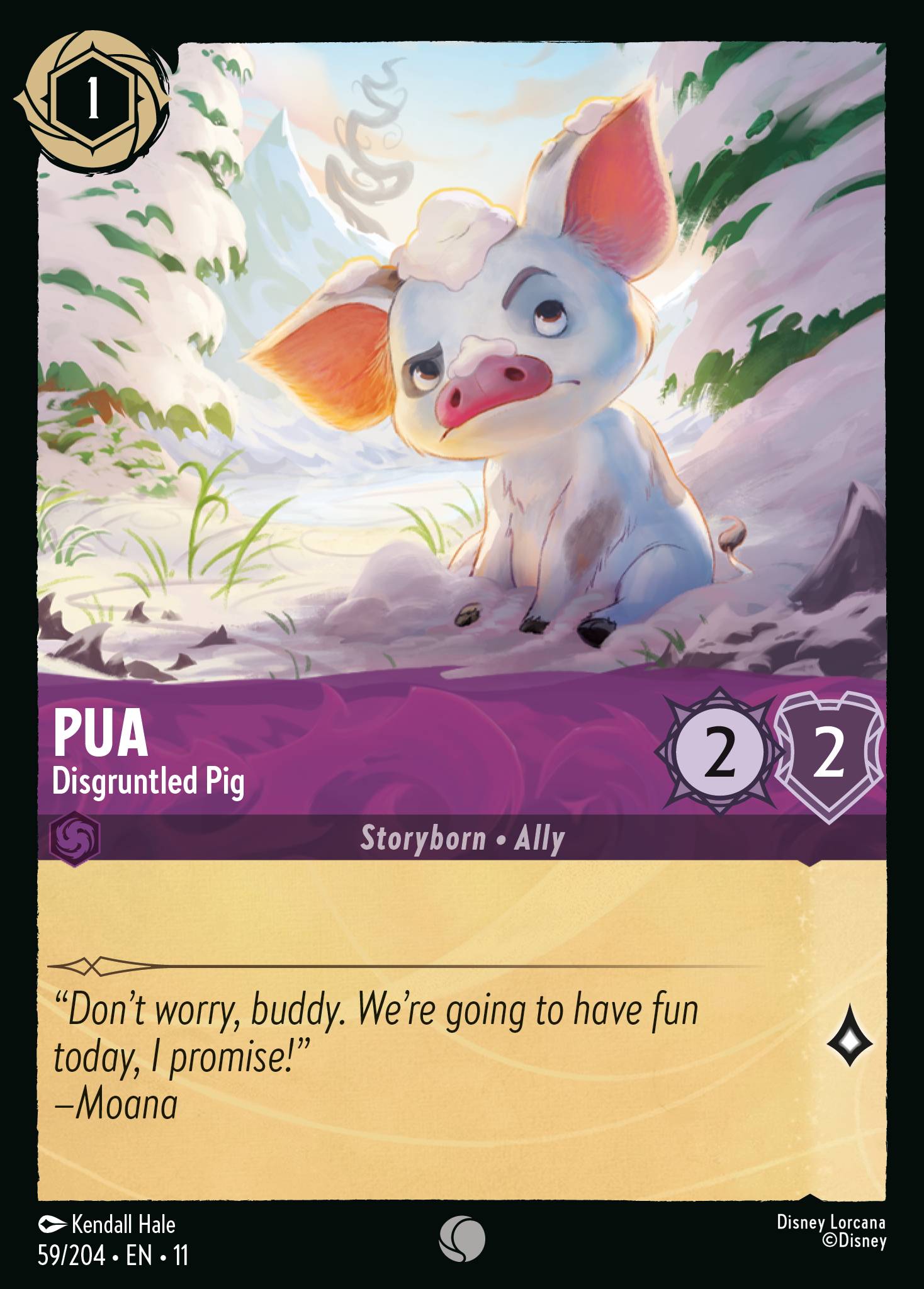 Pua — Disgruntled Pig Disney Lorcana card